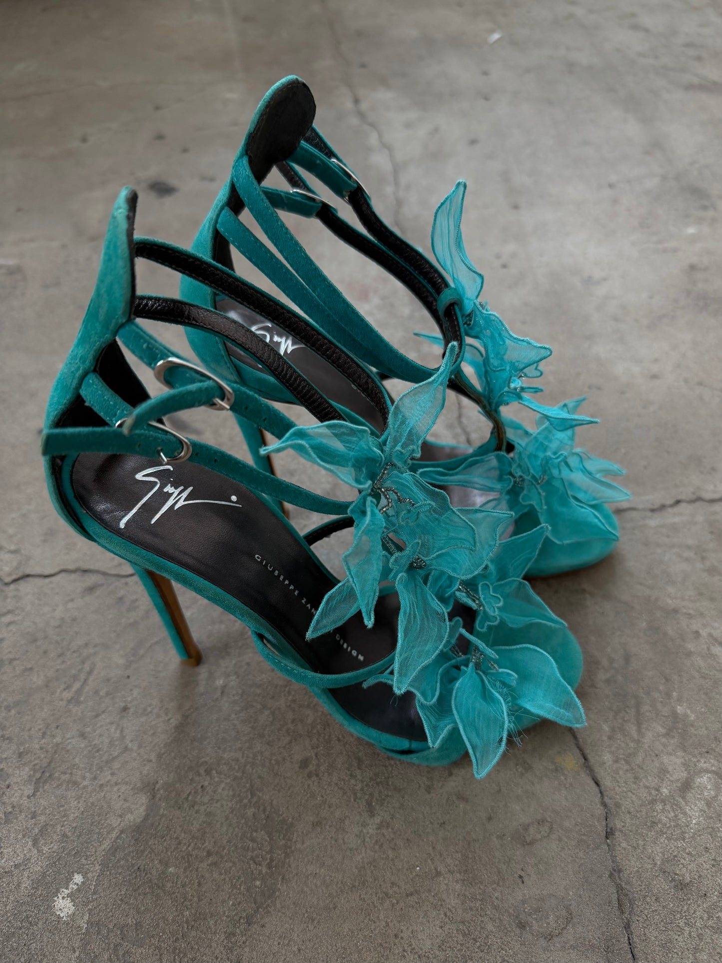 Vintage Giuseppe Zanotti floral heels TWINKLING GLOBAL