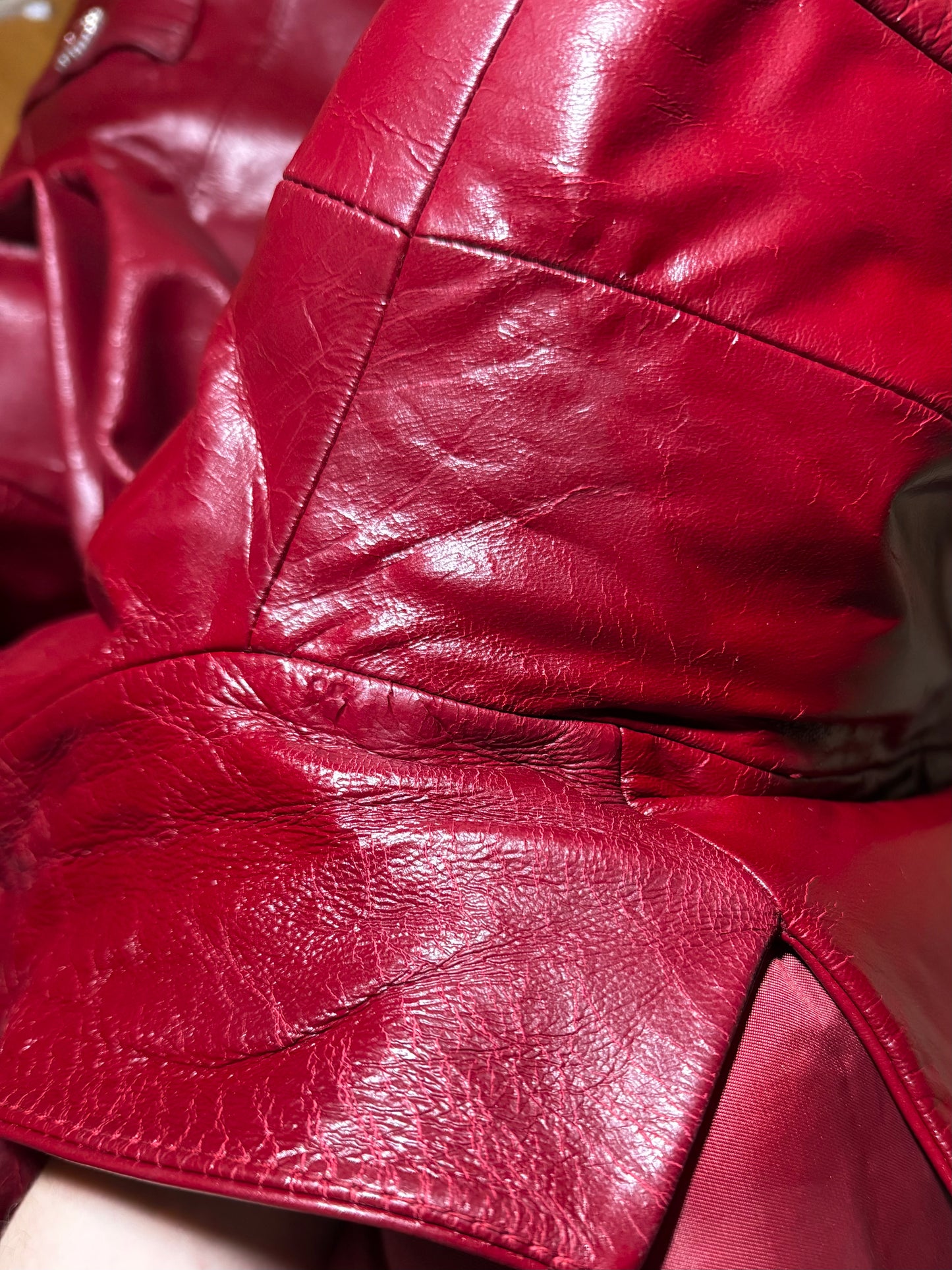 Vintage red leather jacket