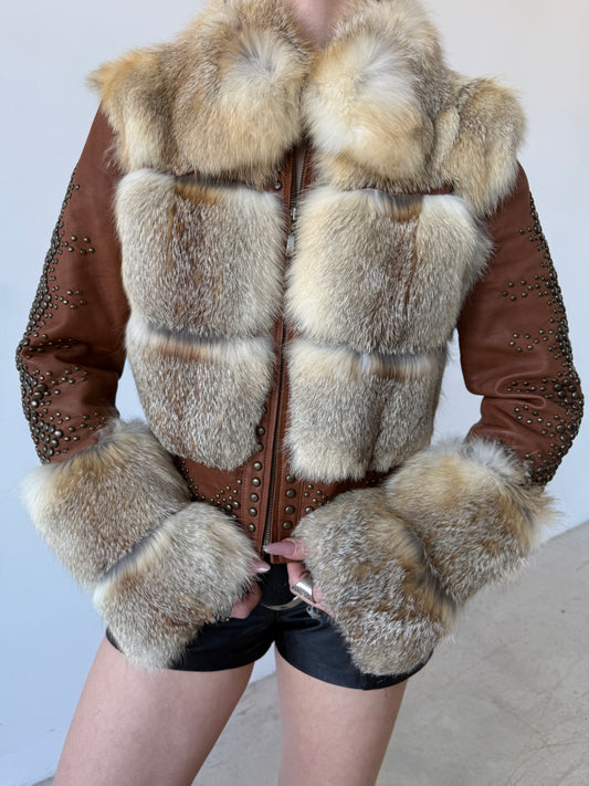 Vintage leather jacket TWINKLING GLOBAL