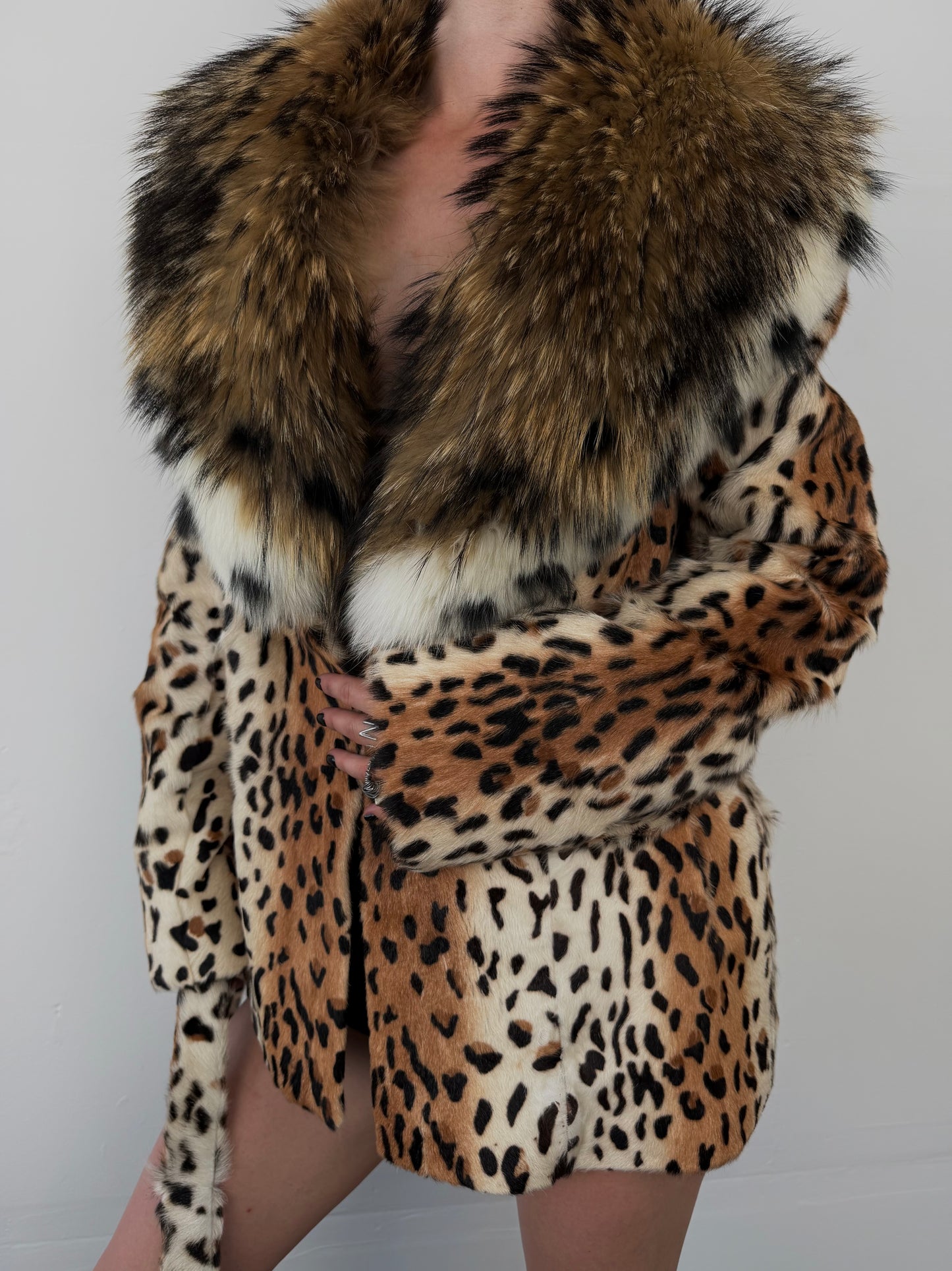Vintage leopard faux fur coat TWINKLING GLOBAL