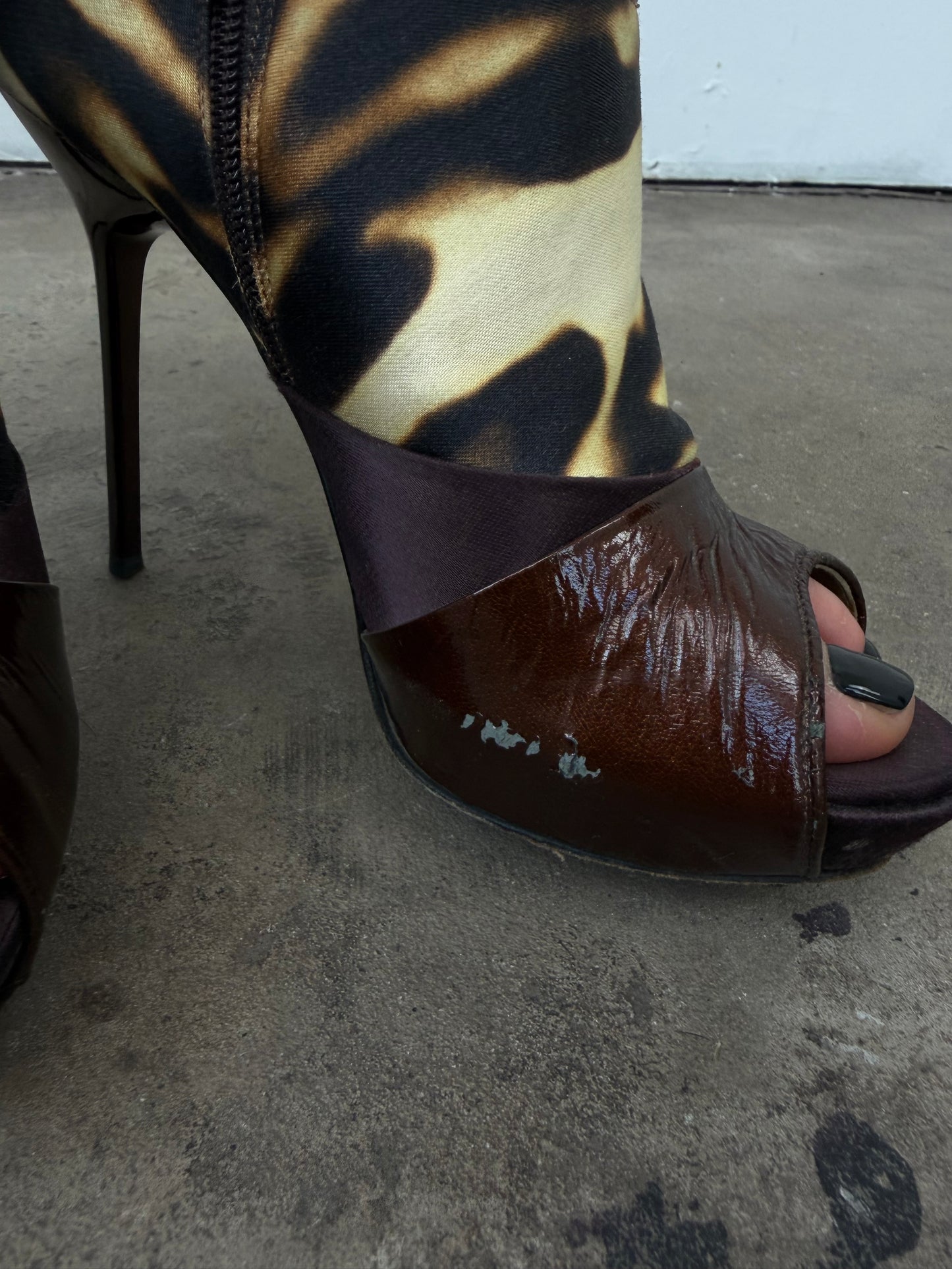Just Cavalli textile peep-toe ankle boots TWINKLING GLOBAL