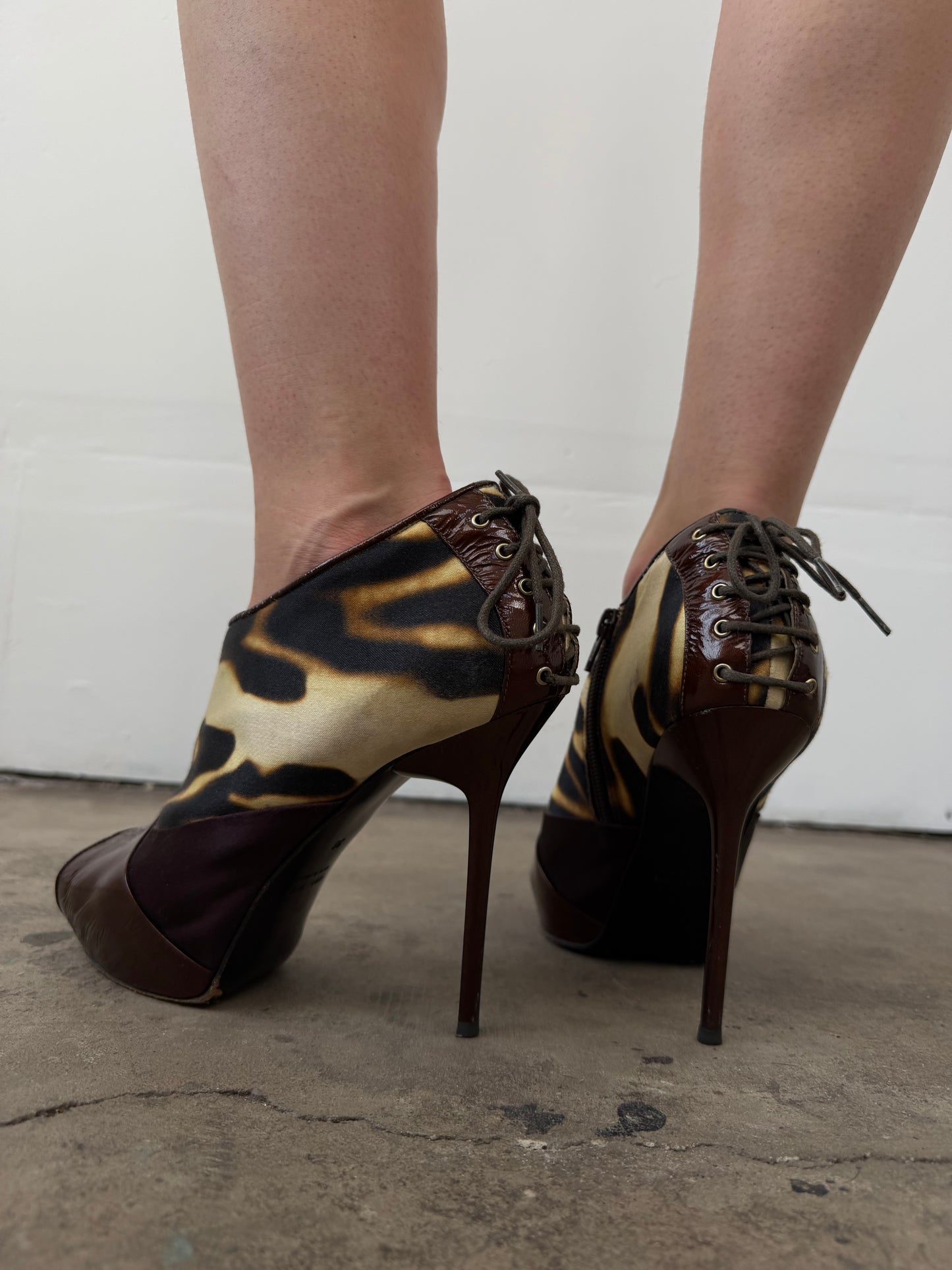 Just Cavalli textile peep-toe ankle boots TWINKLING GLOBAL