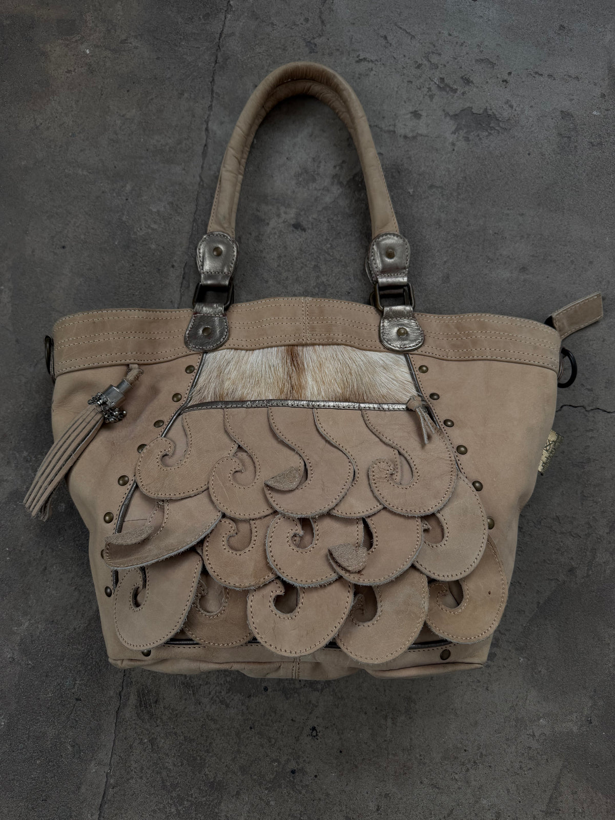 Vintage suede leather bag TWINKLING GLOBAL