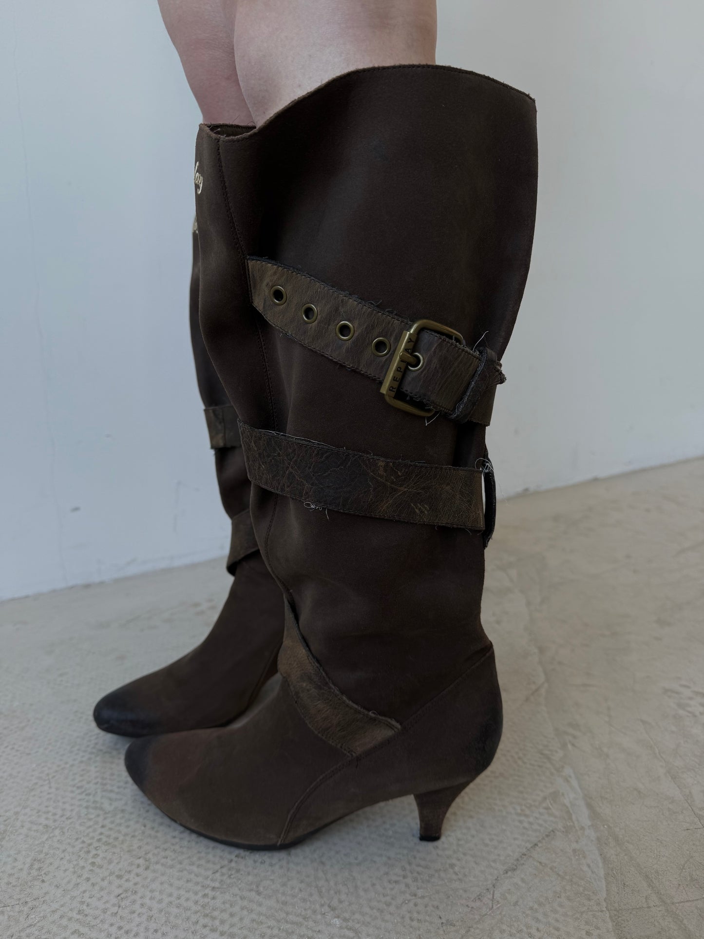 Vintage Replay leather cowboy boots TWINKLING GLOBAL