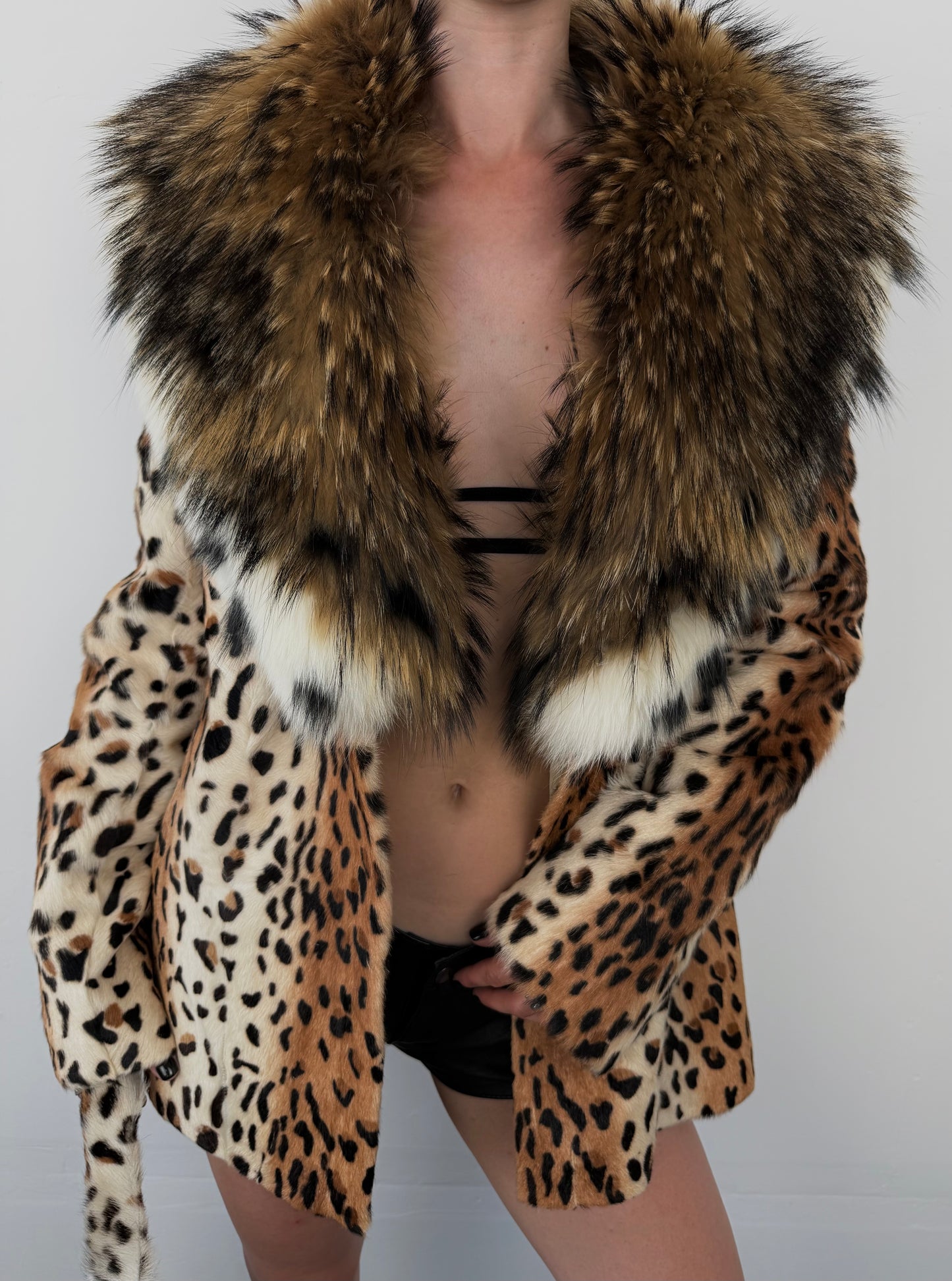 Vintage leopard faux fur coat TWINKLING GLOBAL