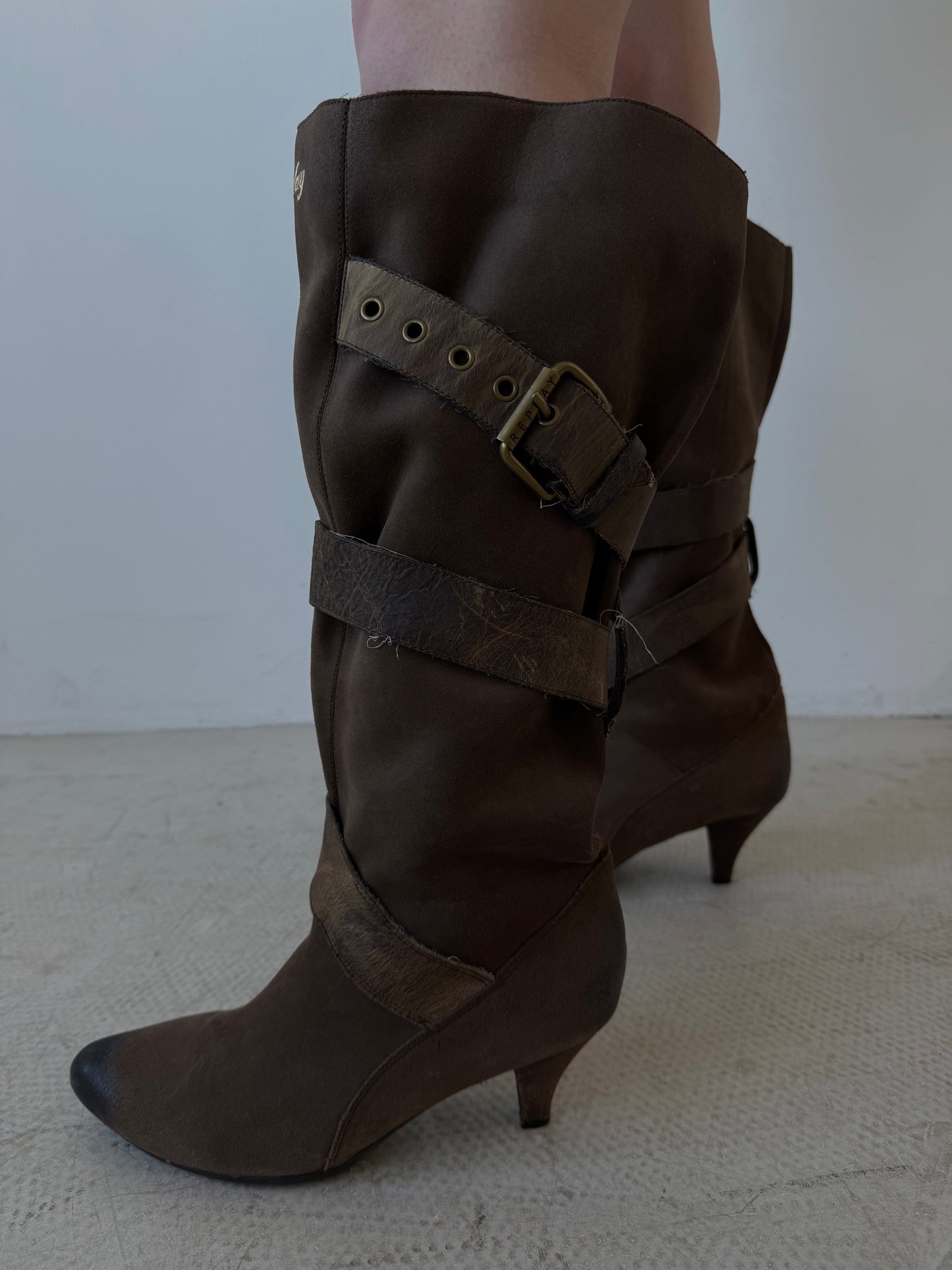 Vintage Replay leather cowboy boots TWINKLING GLOBAL