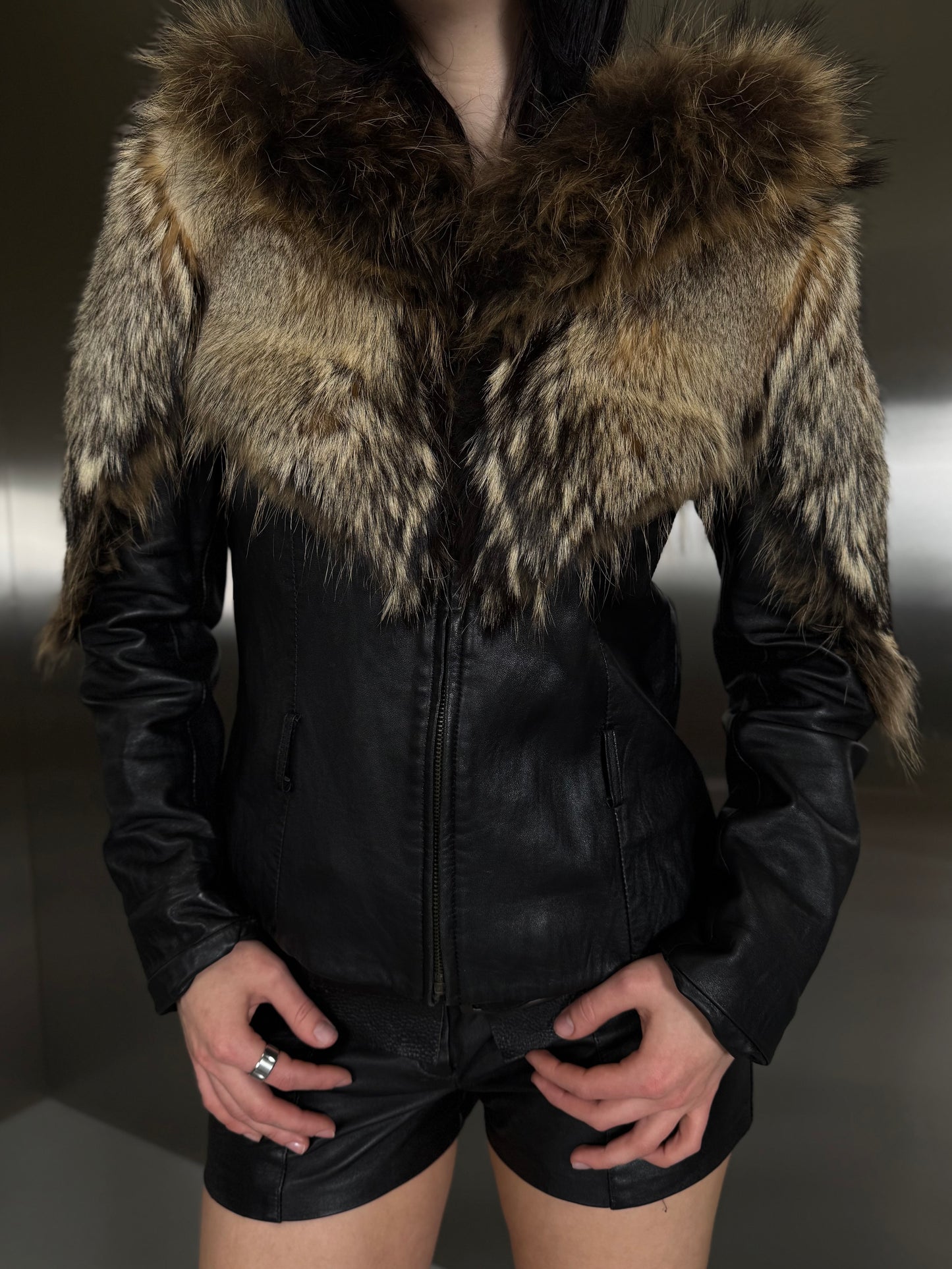 Vintage leather jacket TWINKLING GLOBAL