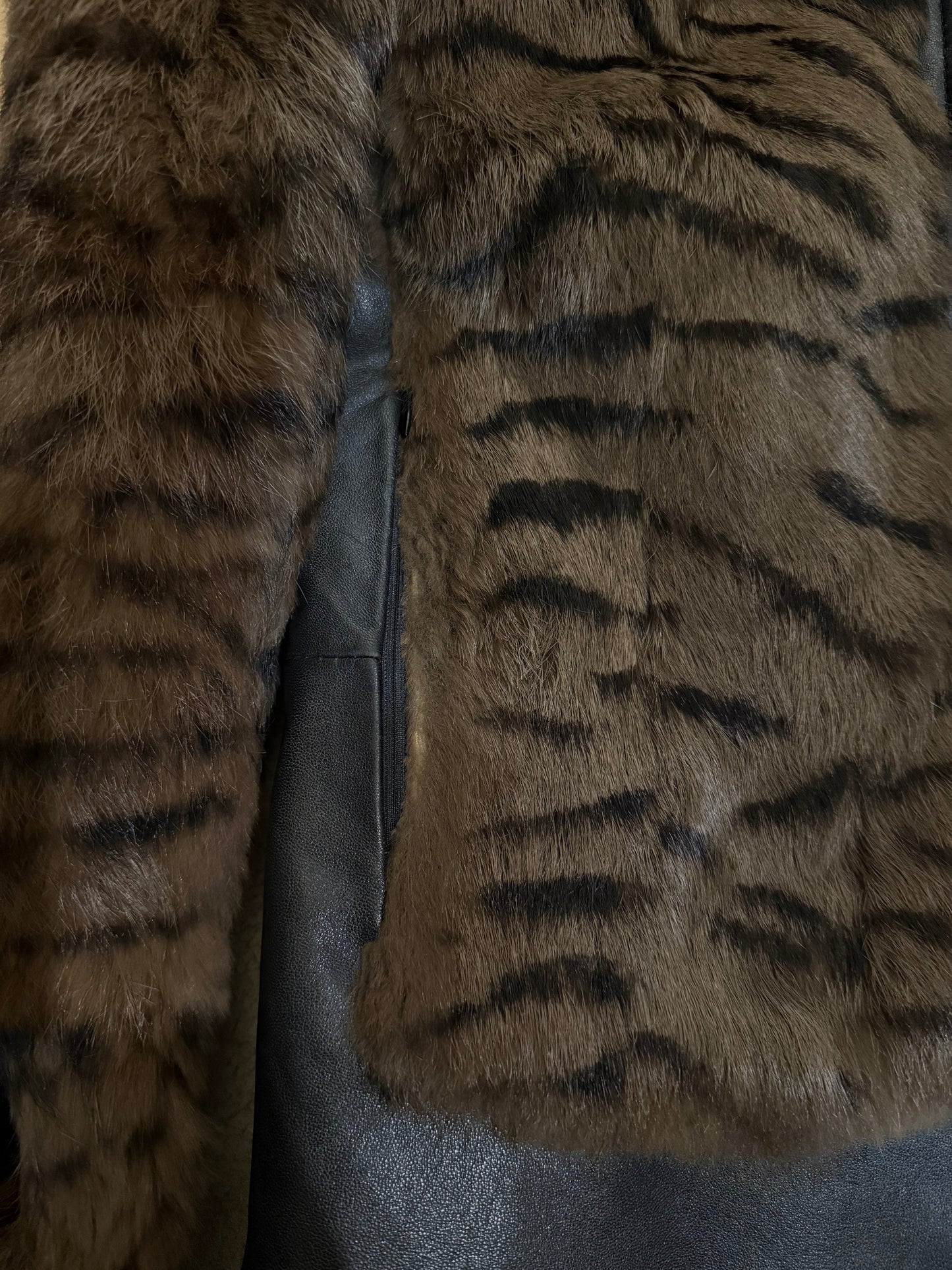 Vintage leather jacket with tiger print TWINKLING GLOBAL