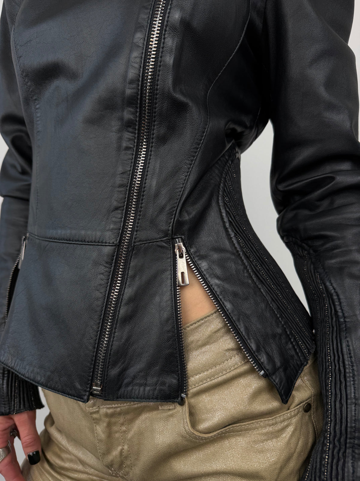 Vintage embellished leather jacket TWINKLING GLOBAL