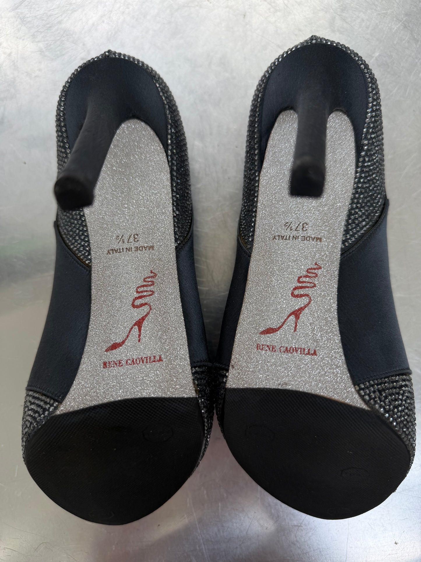 Vintage Rene Caovilla Swarovski crystal heels TWINKLING GLOBAL
