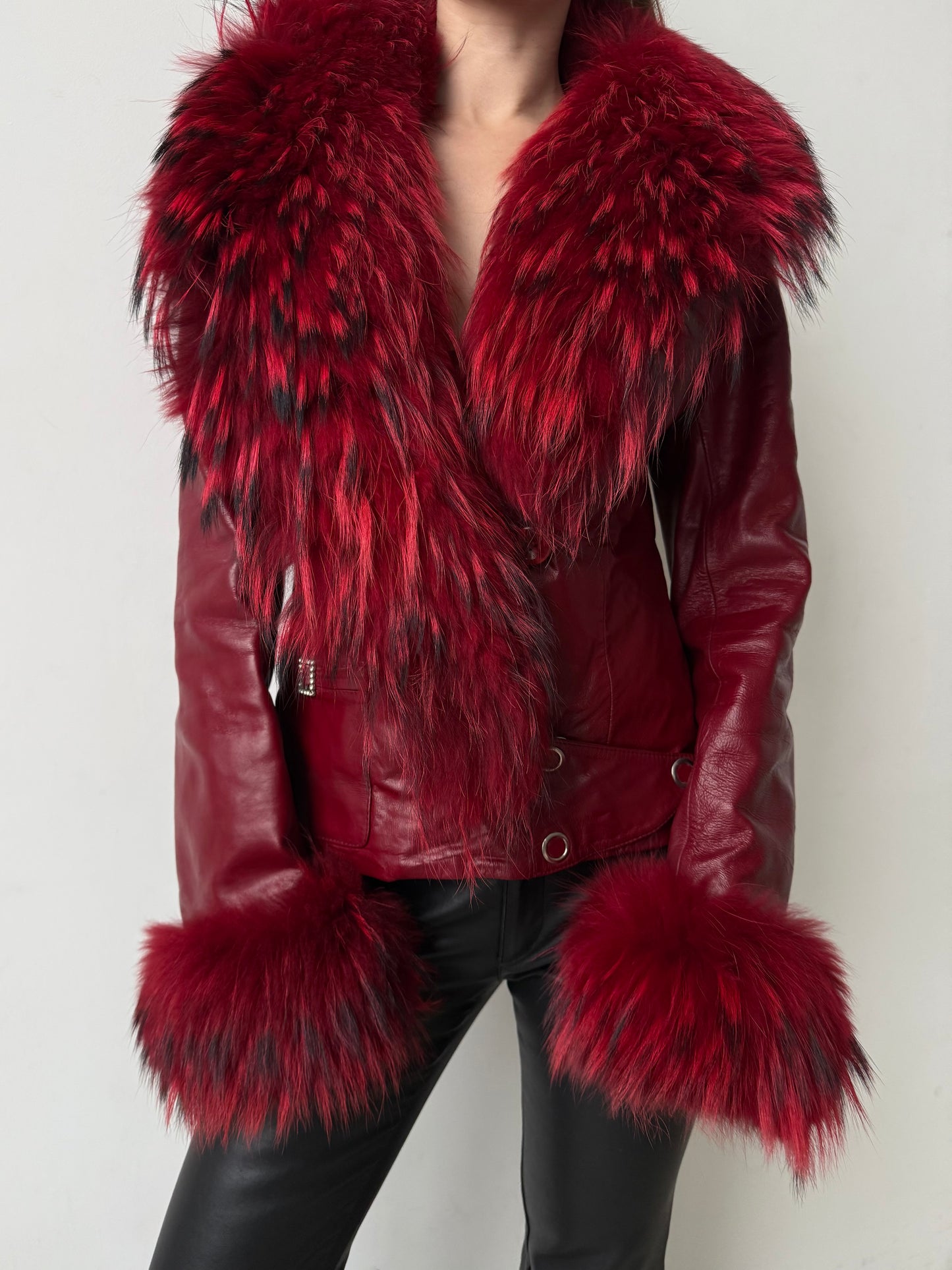 Vintage red leather jacket