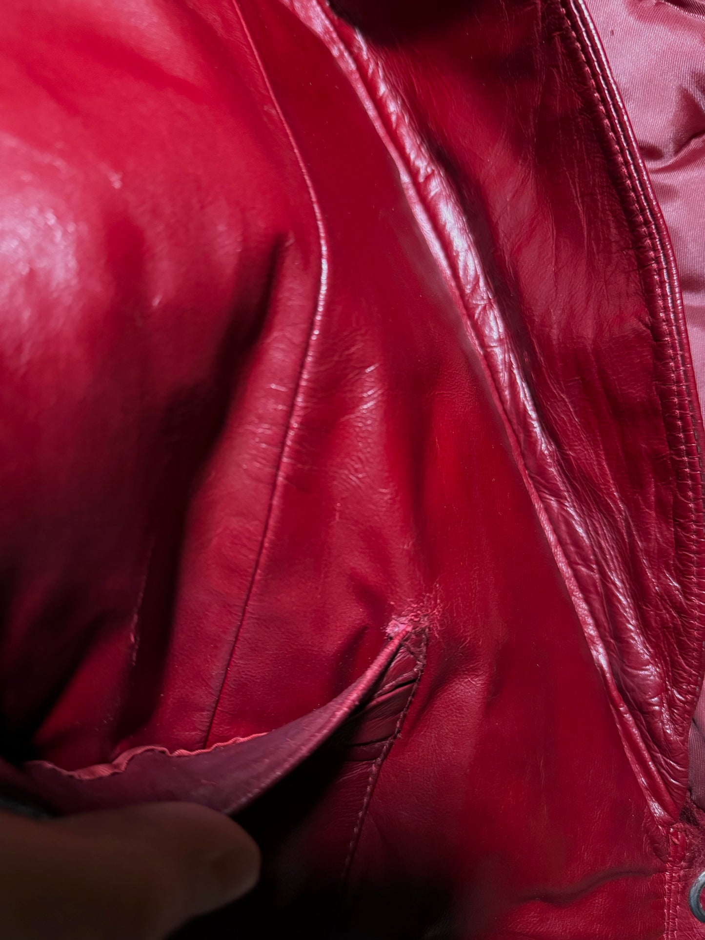 Vintage red leather jacket