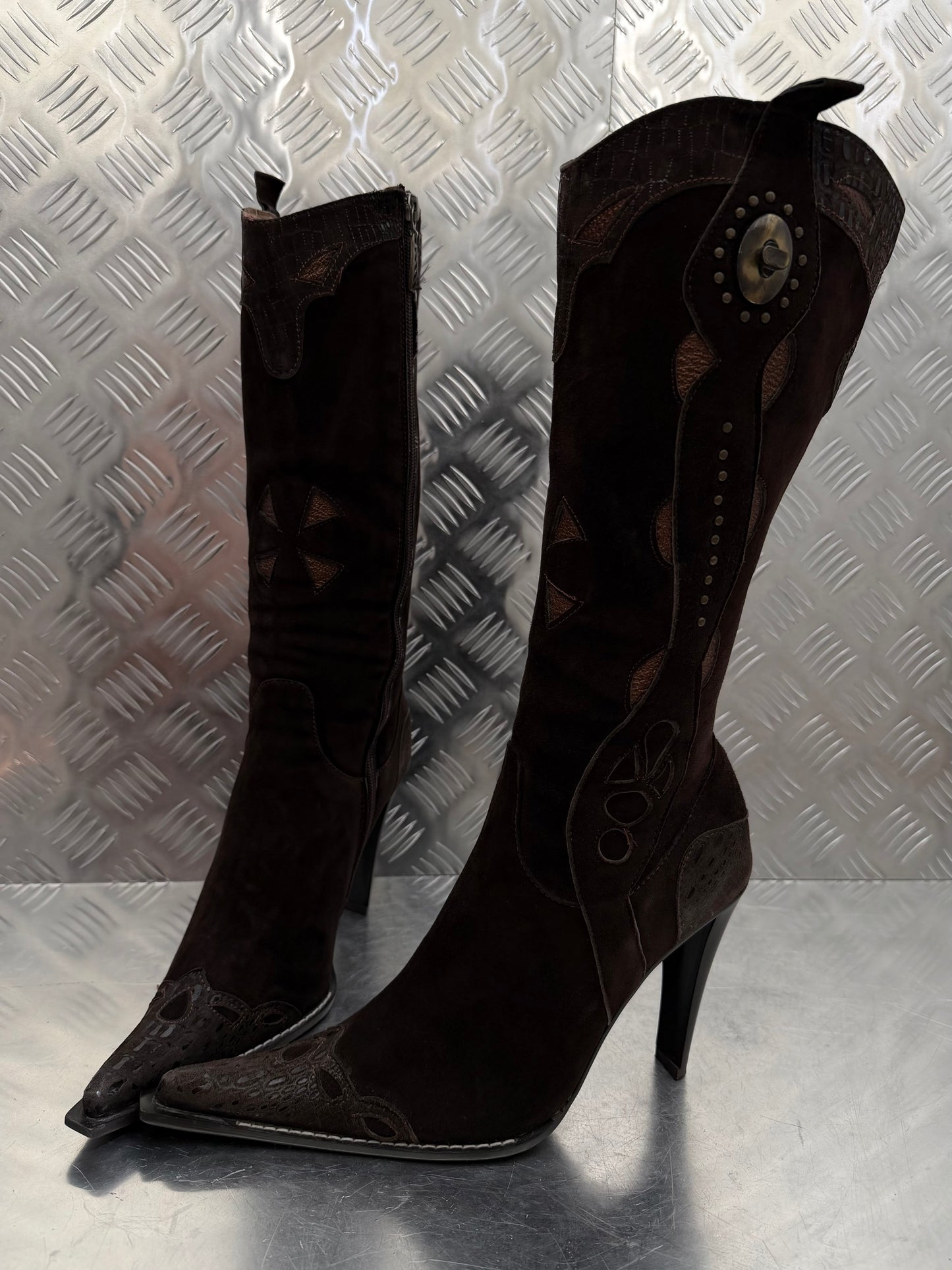 Vintage Ferre cowboy-style leather boots TWINKLING GLOBAL