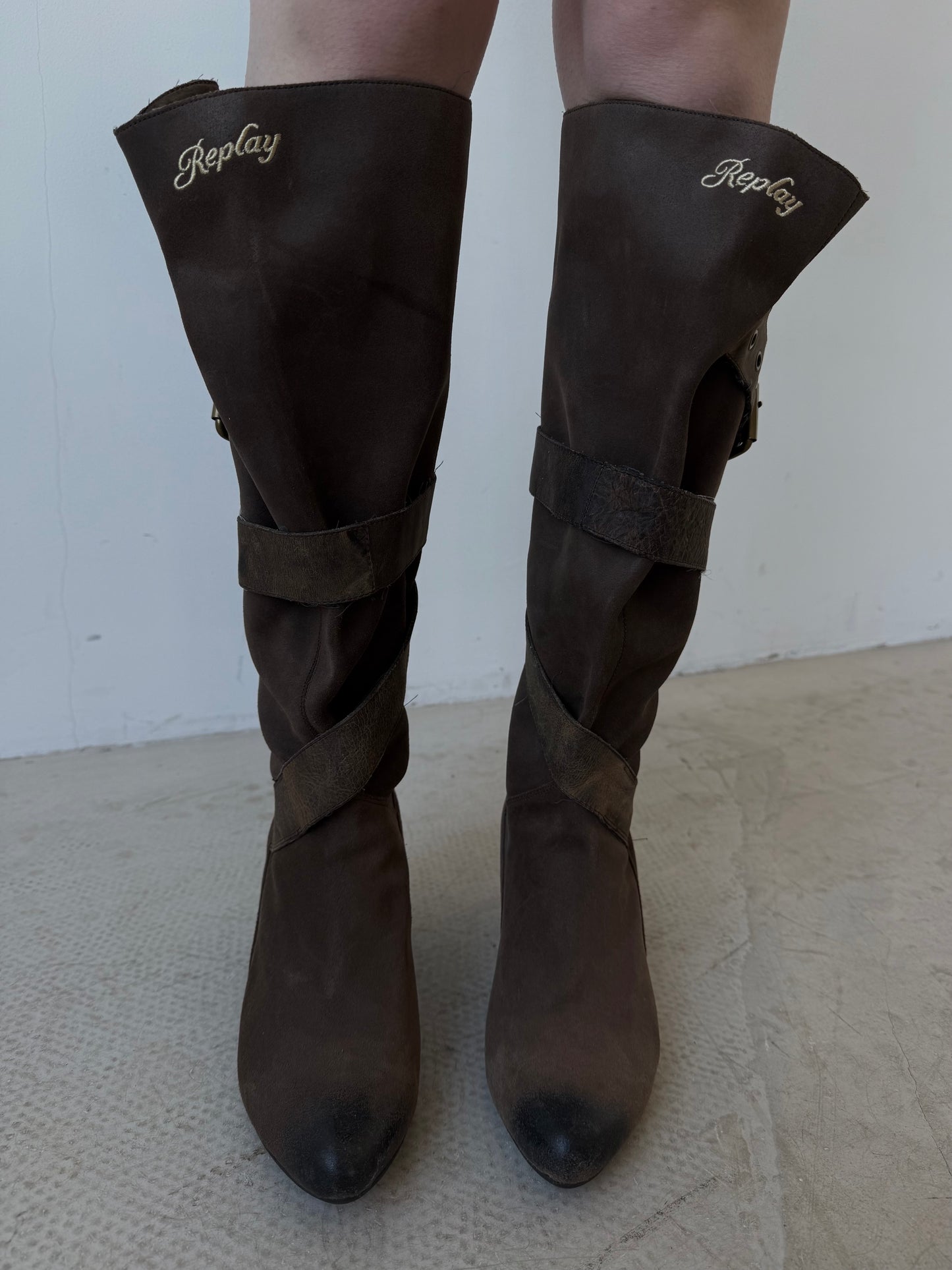 Vintage Replay leather cowboy boots TWINKLING GLOBAL
