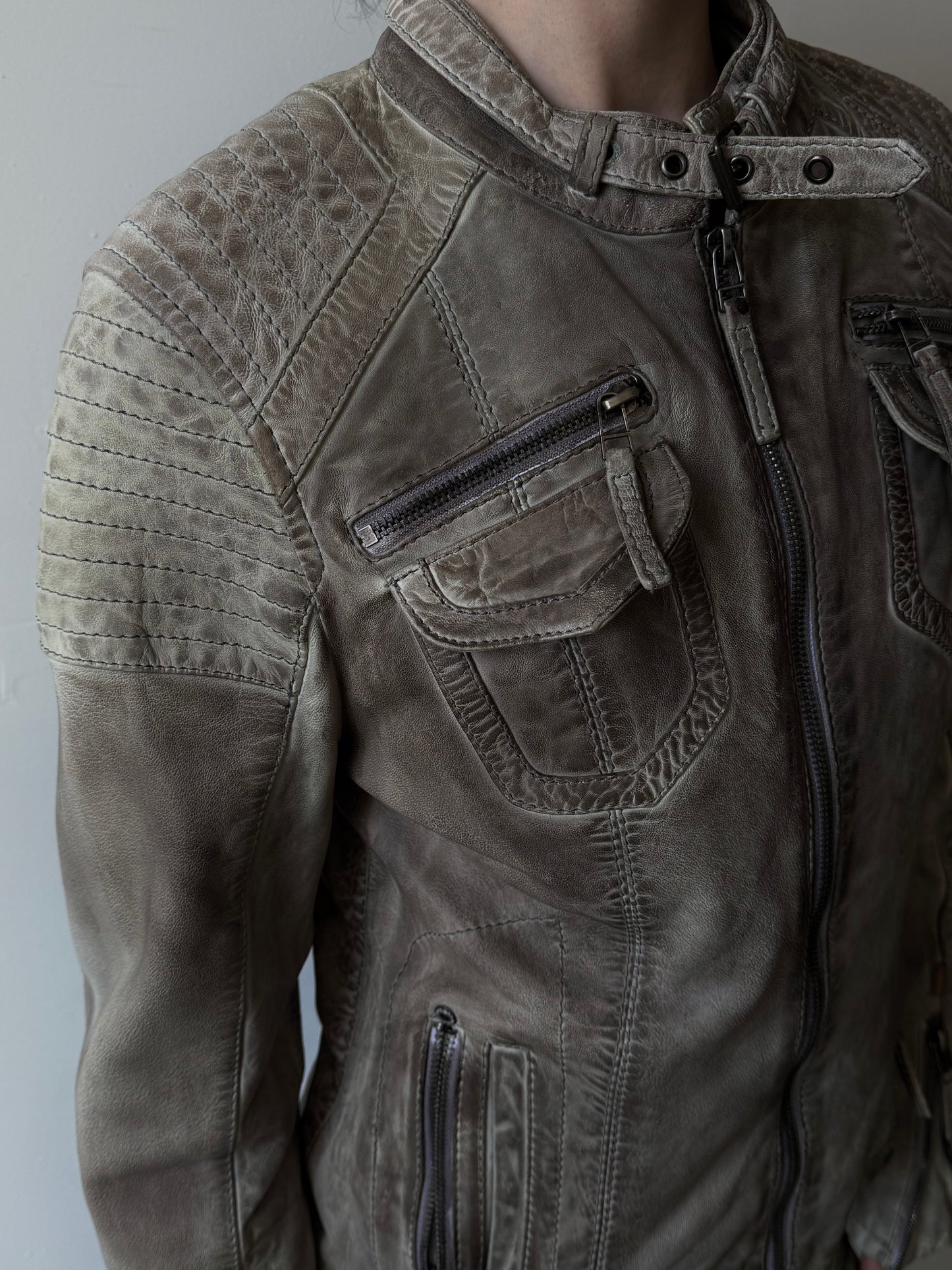 Vintage leather jacket TWINKLING GLOBAL