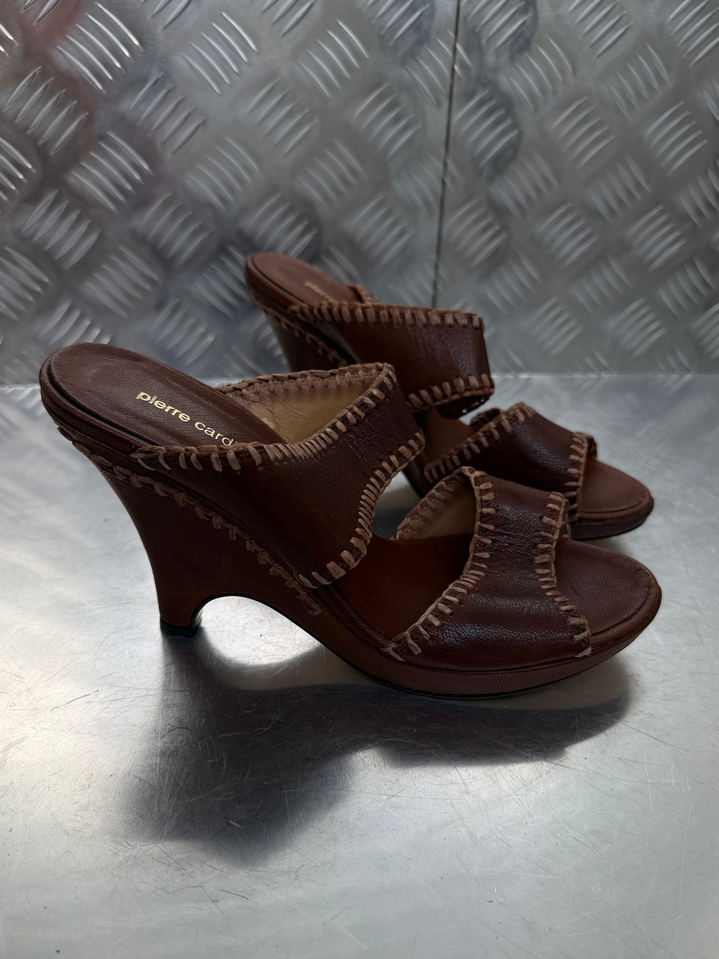 Vintage Italian leather platform mules TWINKLING GLOBAL