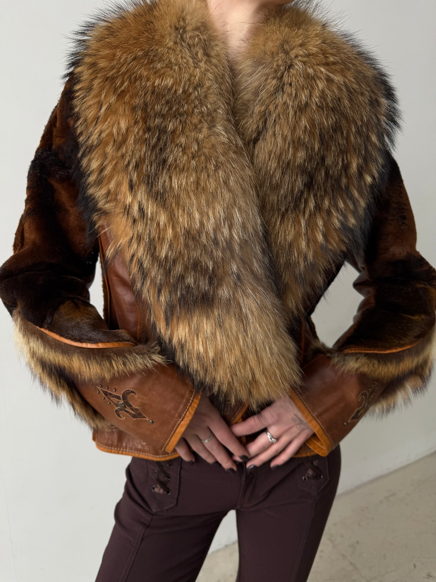 Vintage leather jacket TWINKLING GLOBAL
