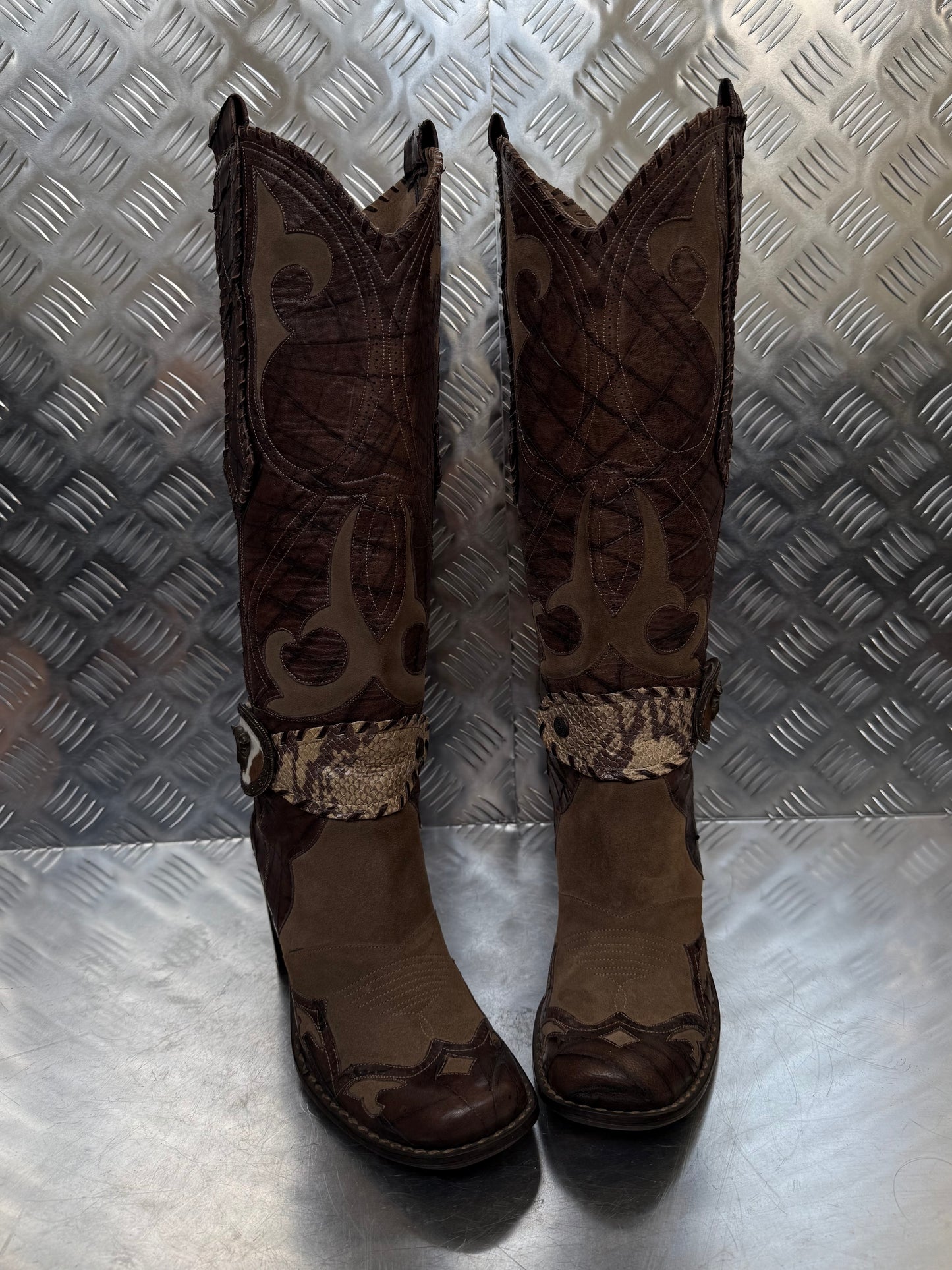 Vintage Italian leather cowboy boots TWINKLING GLOBAL