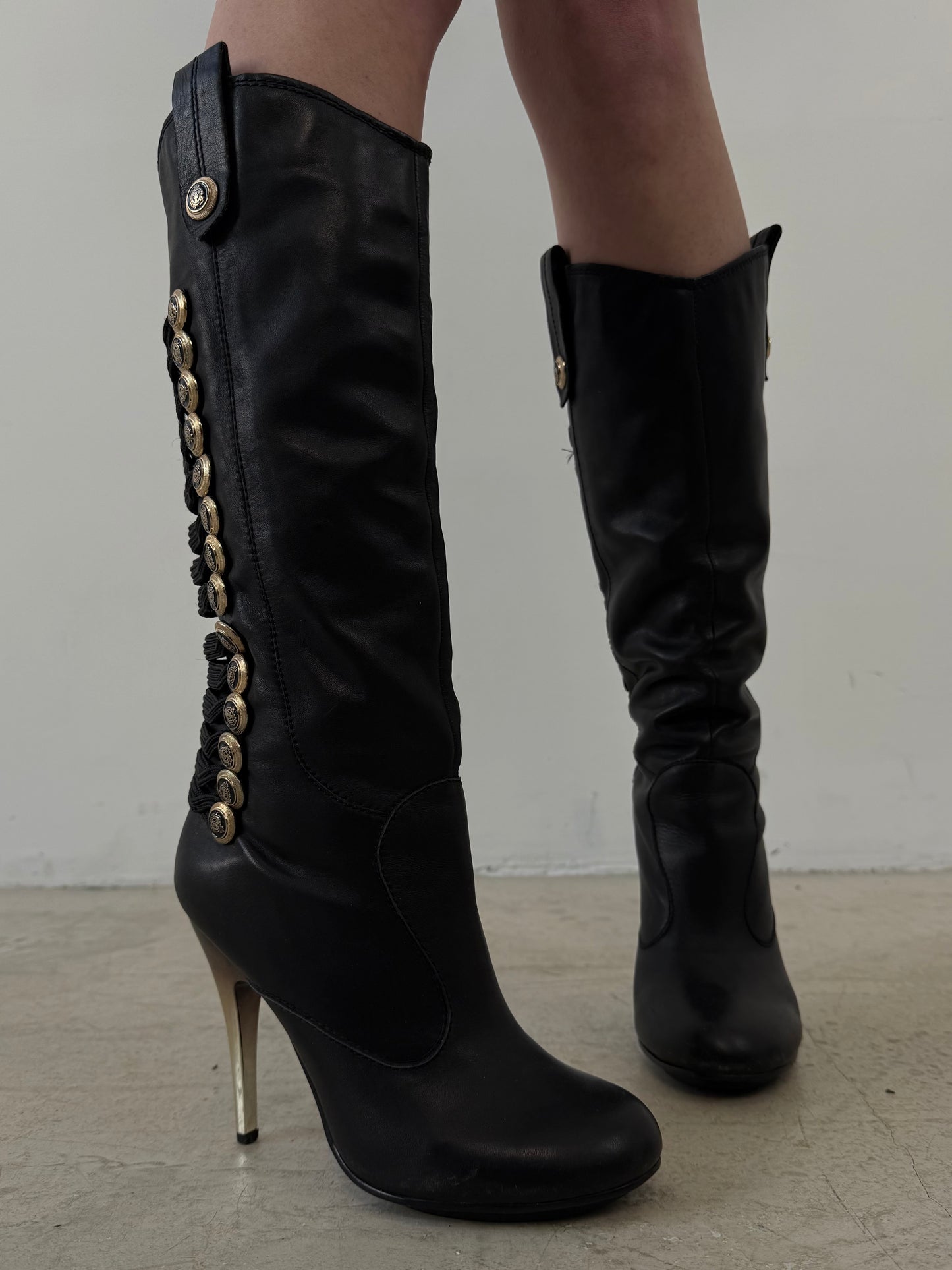 Vintage Paolo Conte high-heel leather boots TWINKLING GLOBAL