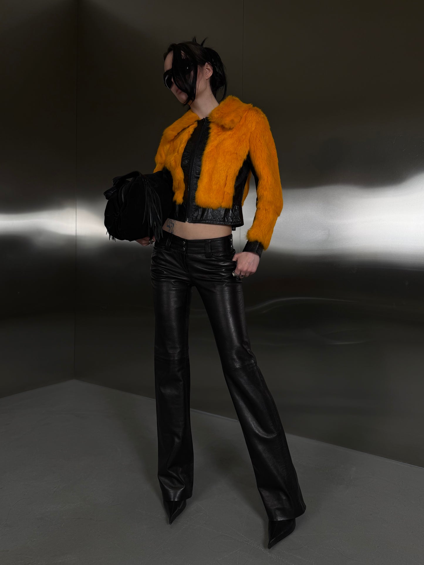 Vintage leather jacket TWINKLING GLOBAL