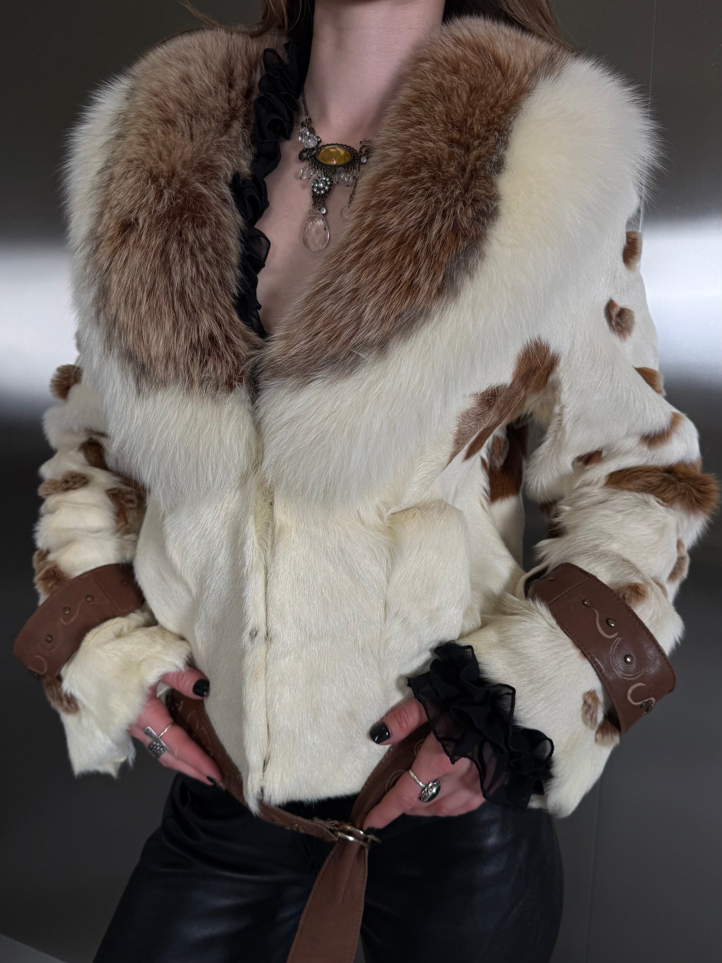 Vintage jacket with belt TWINKLING GLOBAL