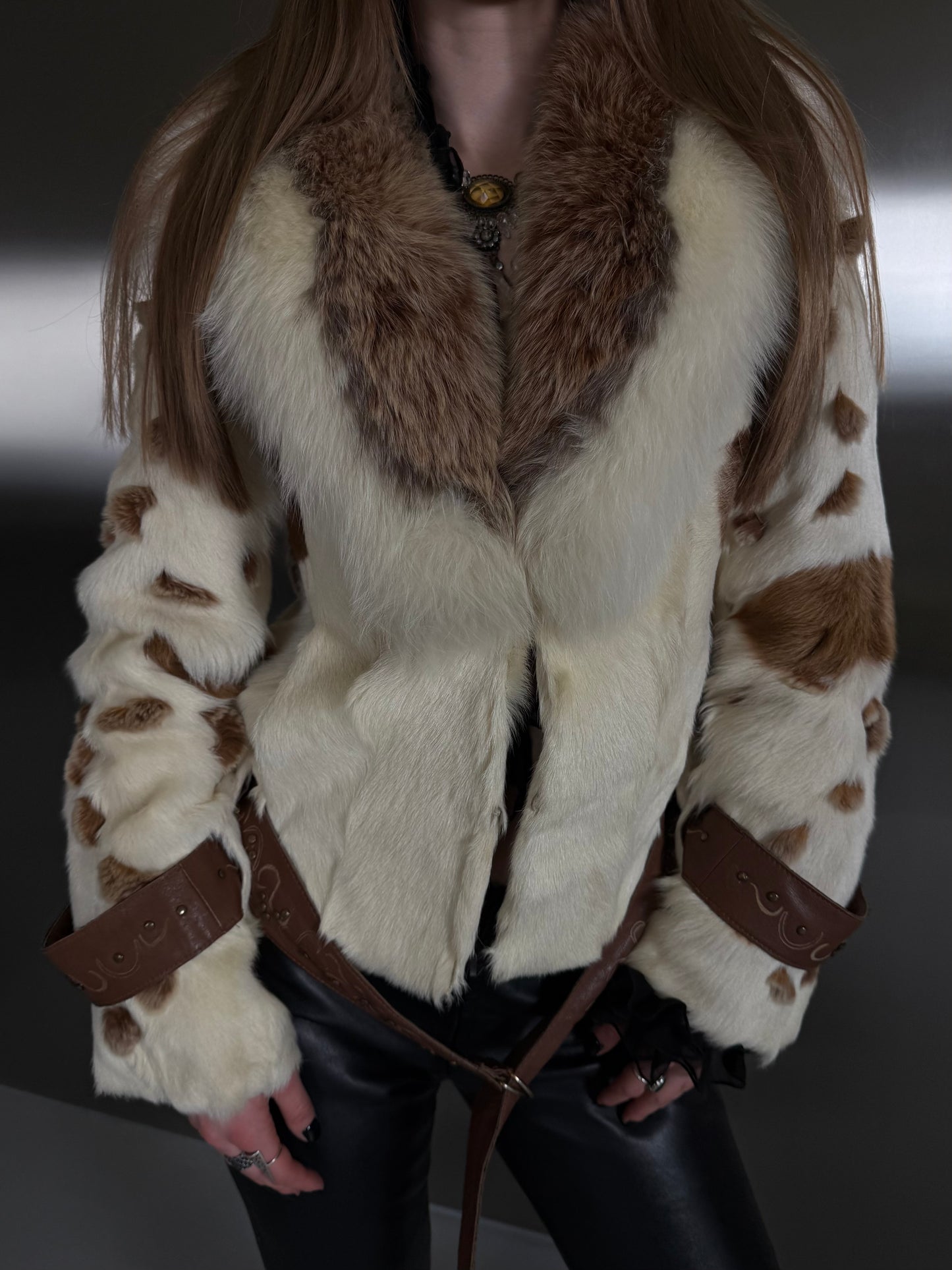 Vintage jacket with belt TWINKLING GLOBAL