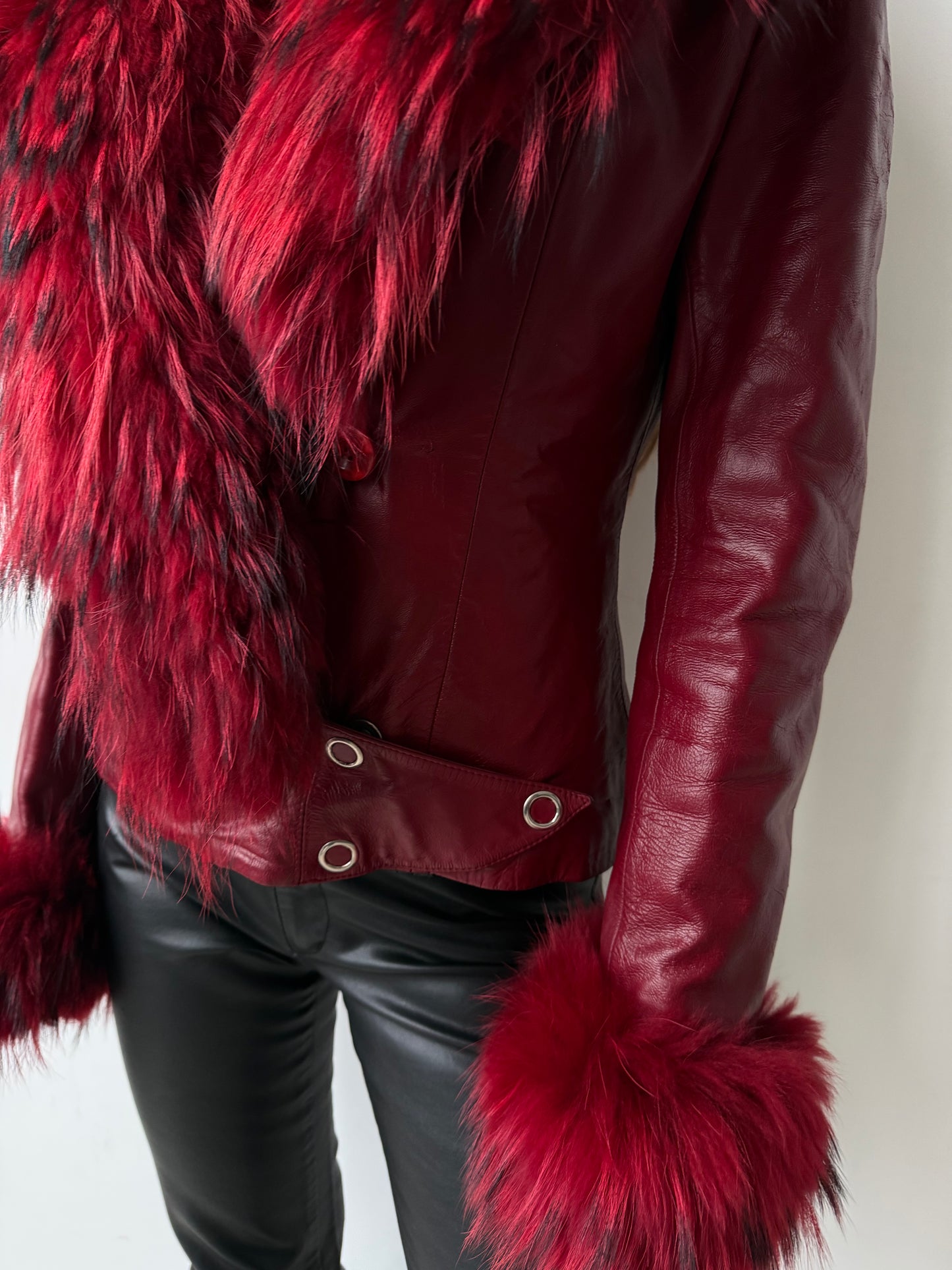 Vintage red leather jacket