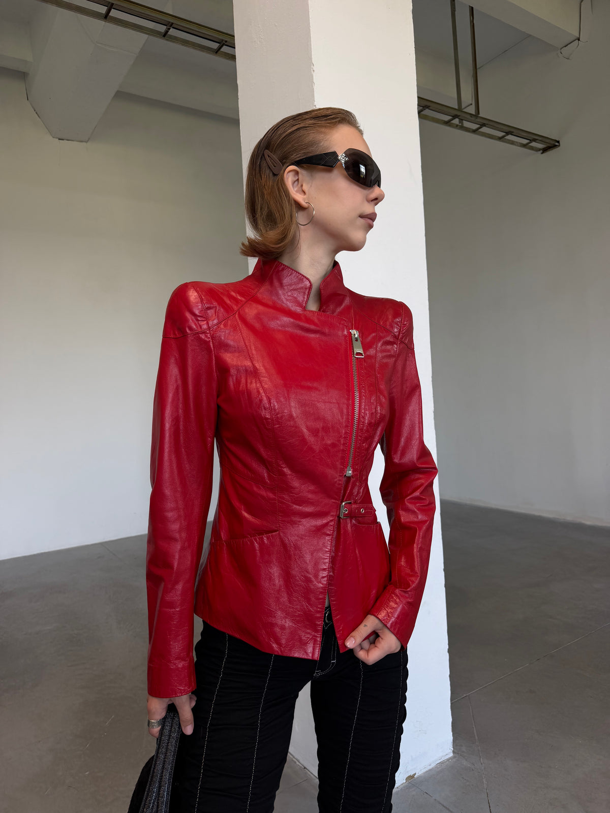 Vintage red leather jacket TWINKLING GLOBAL