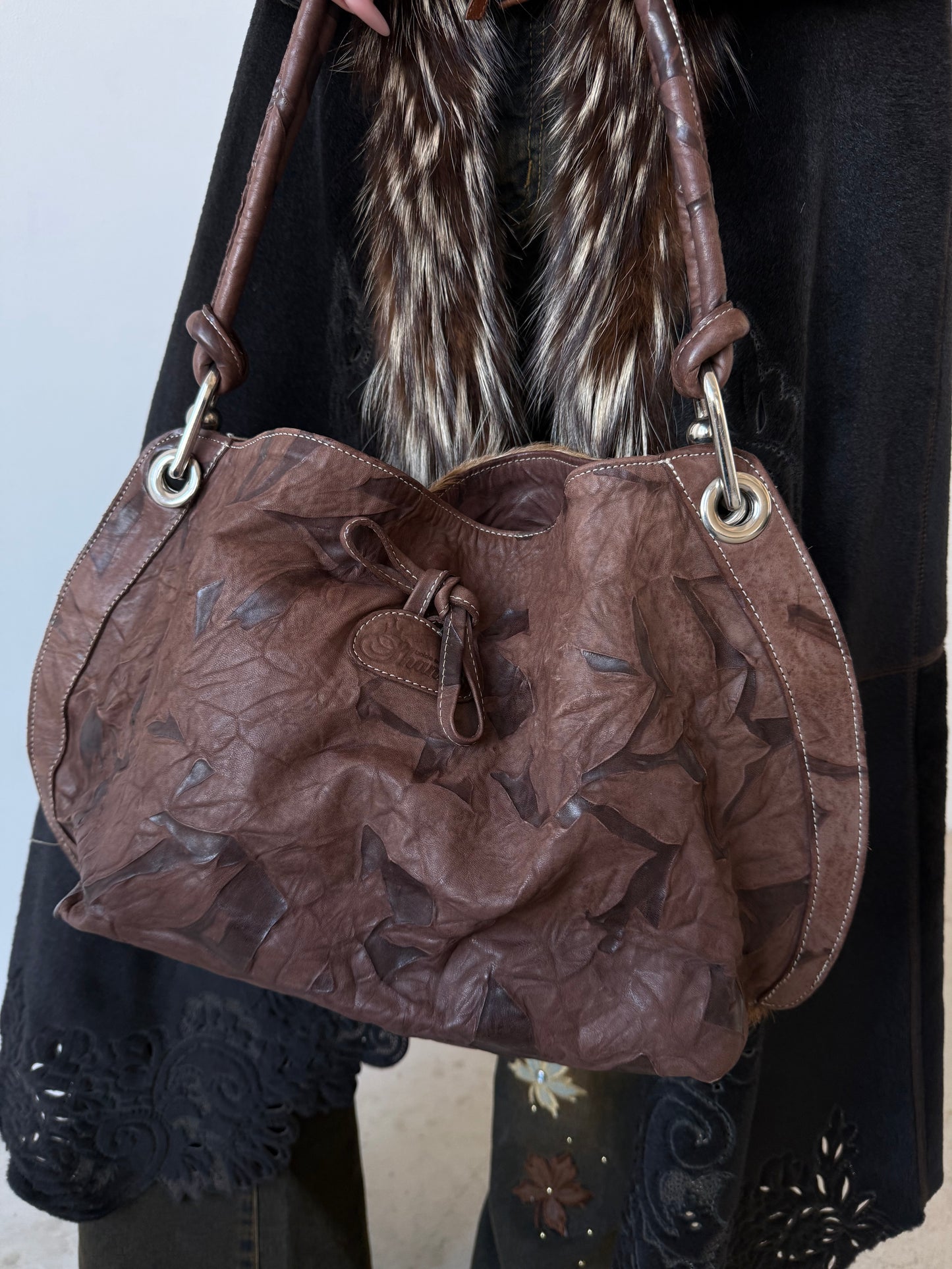 Vintage leather bag TWINKLING GLOBAL