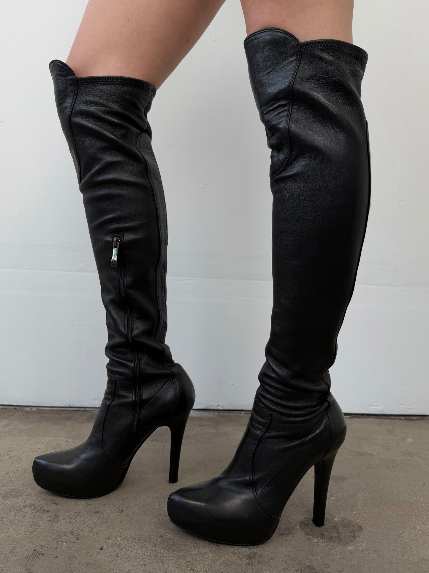Vintage Gianmarco Lorenzi leather over-the-knee boots TWINKLING GLOBAL