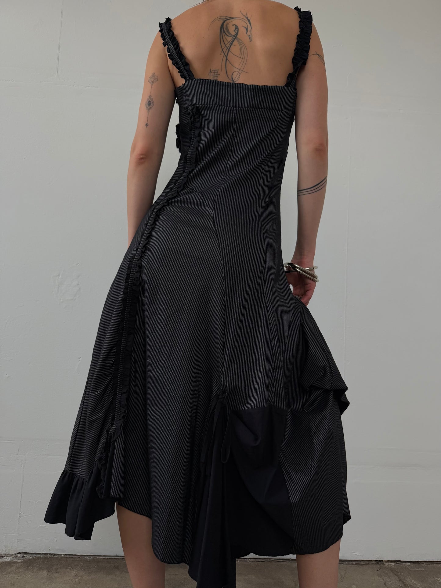 Pinstripe asymmetrical dress TWINKLING GLOBAL