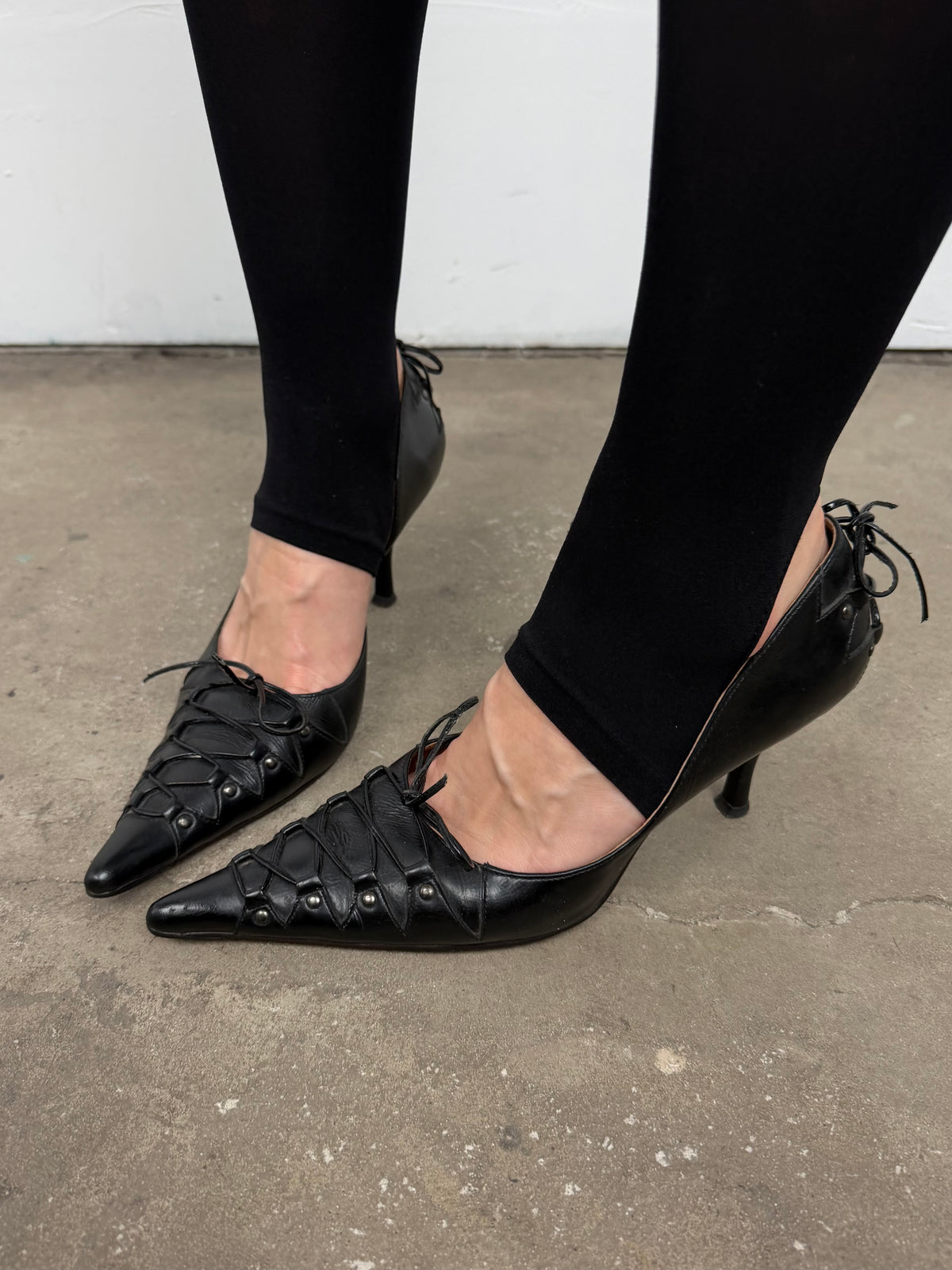 Leather lace-up heels TWINKLING GLOBAL