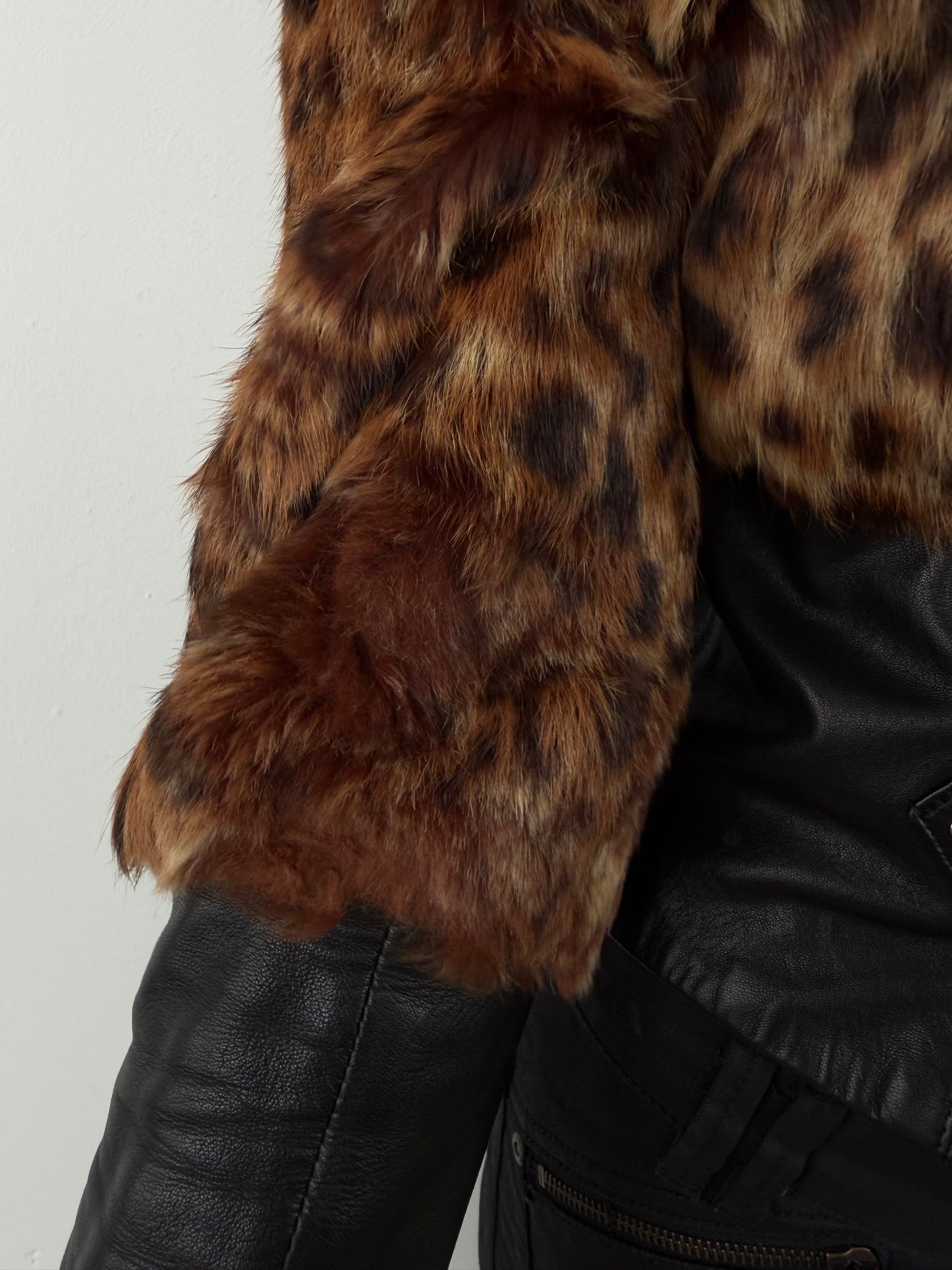 Vintage leopard leather jacket TWINKLING GLOBAL