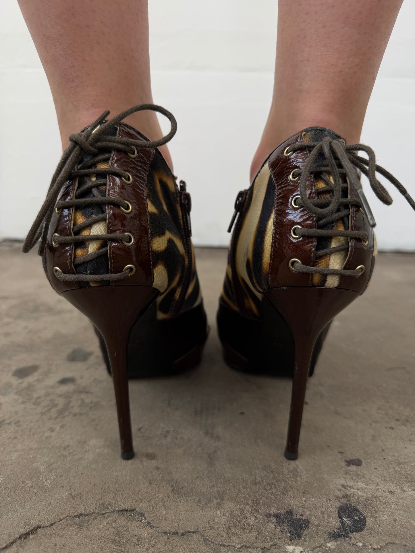 Just Cavalli textile peep-toe ankle boots TWINKLING GLOBAL