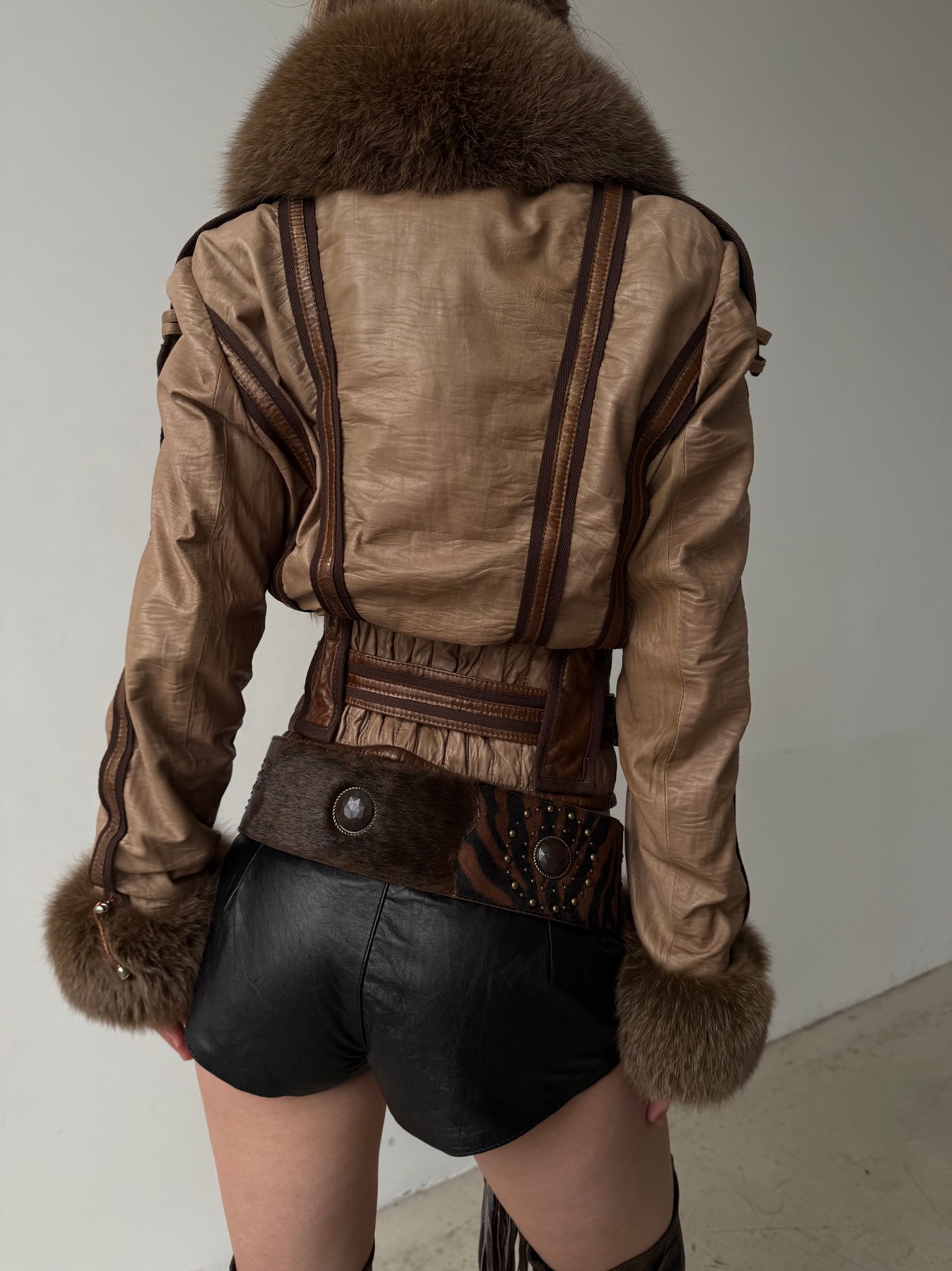 Vintage leather jacket TWINKLING GLOBAL