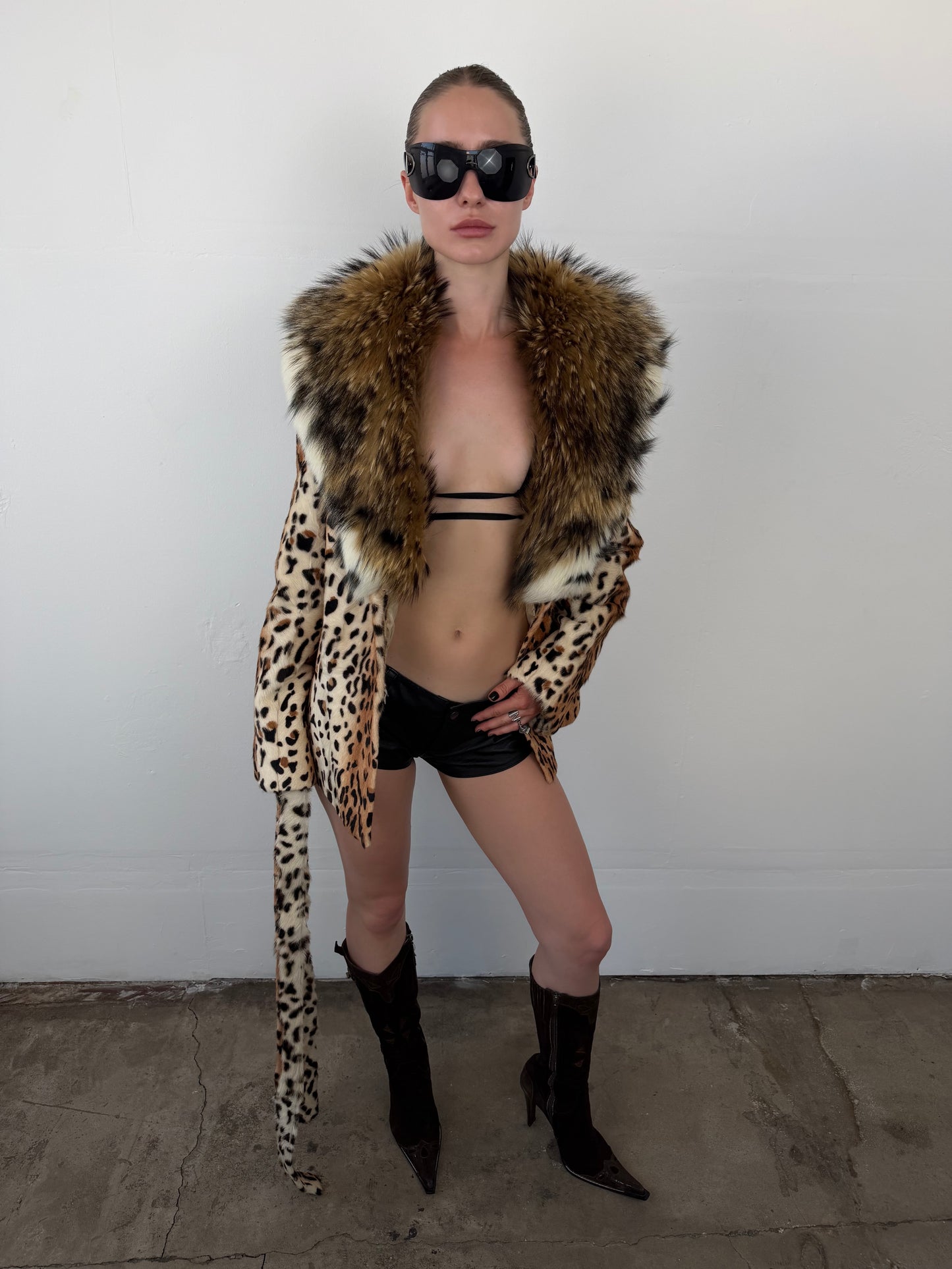 Vintage leopard faux fur coat TWINKLING GLOBAL