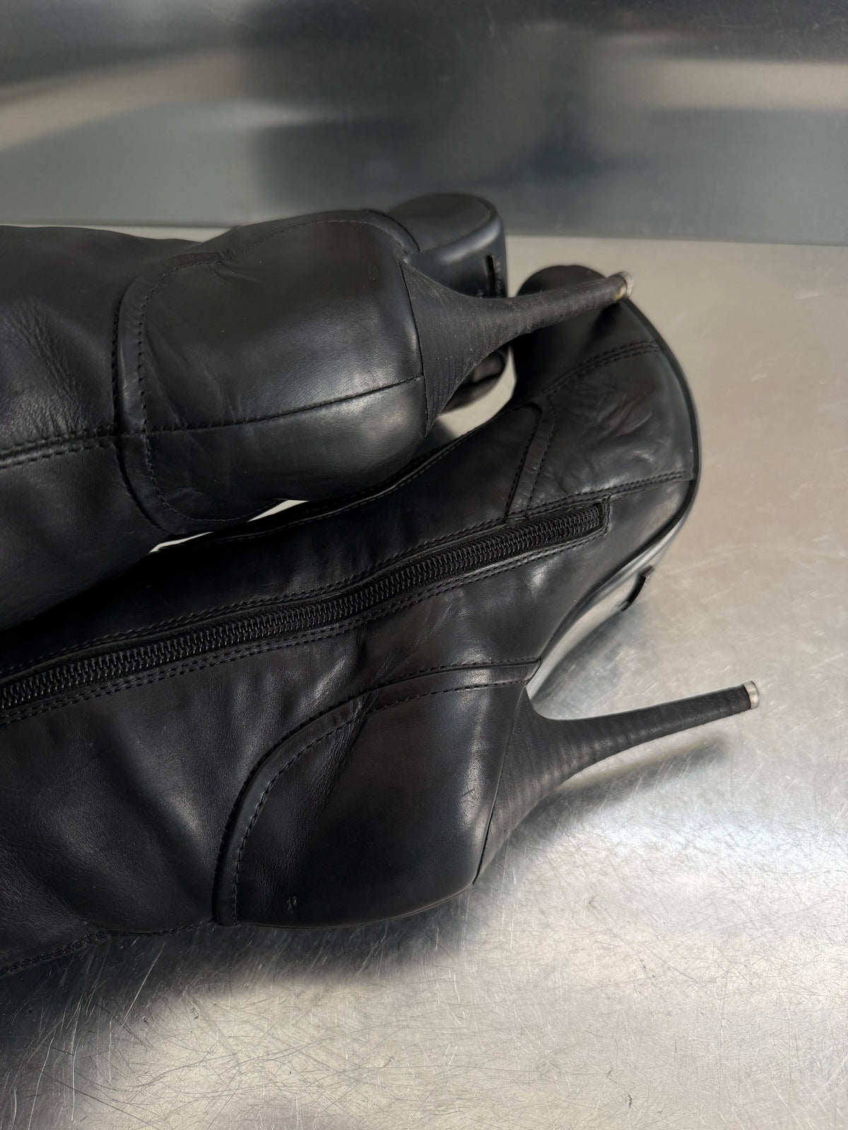 Paolo Conte black leather boots TWINKLING GLOBAL