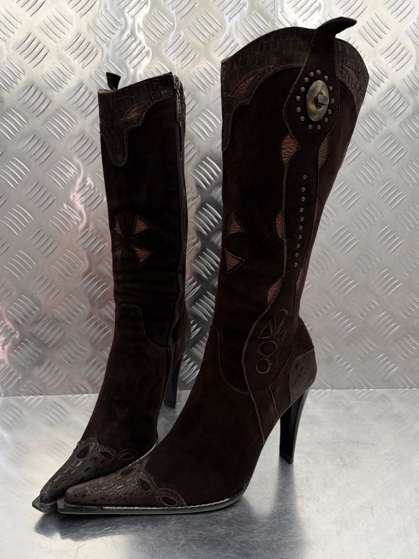 Vintage Ferre cowboy-style leather boots TWINKLING GLOBAL