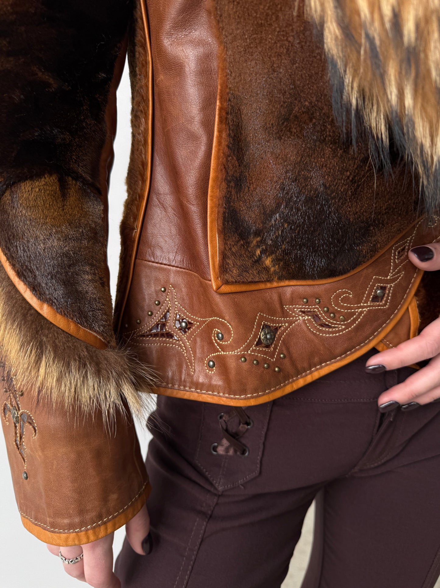 Vintage leather jacket TWINKLING GLOBAL