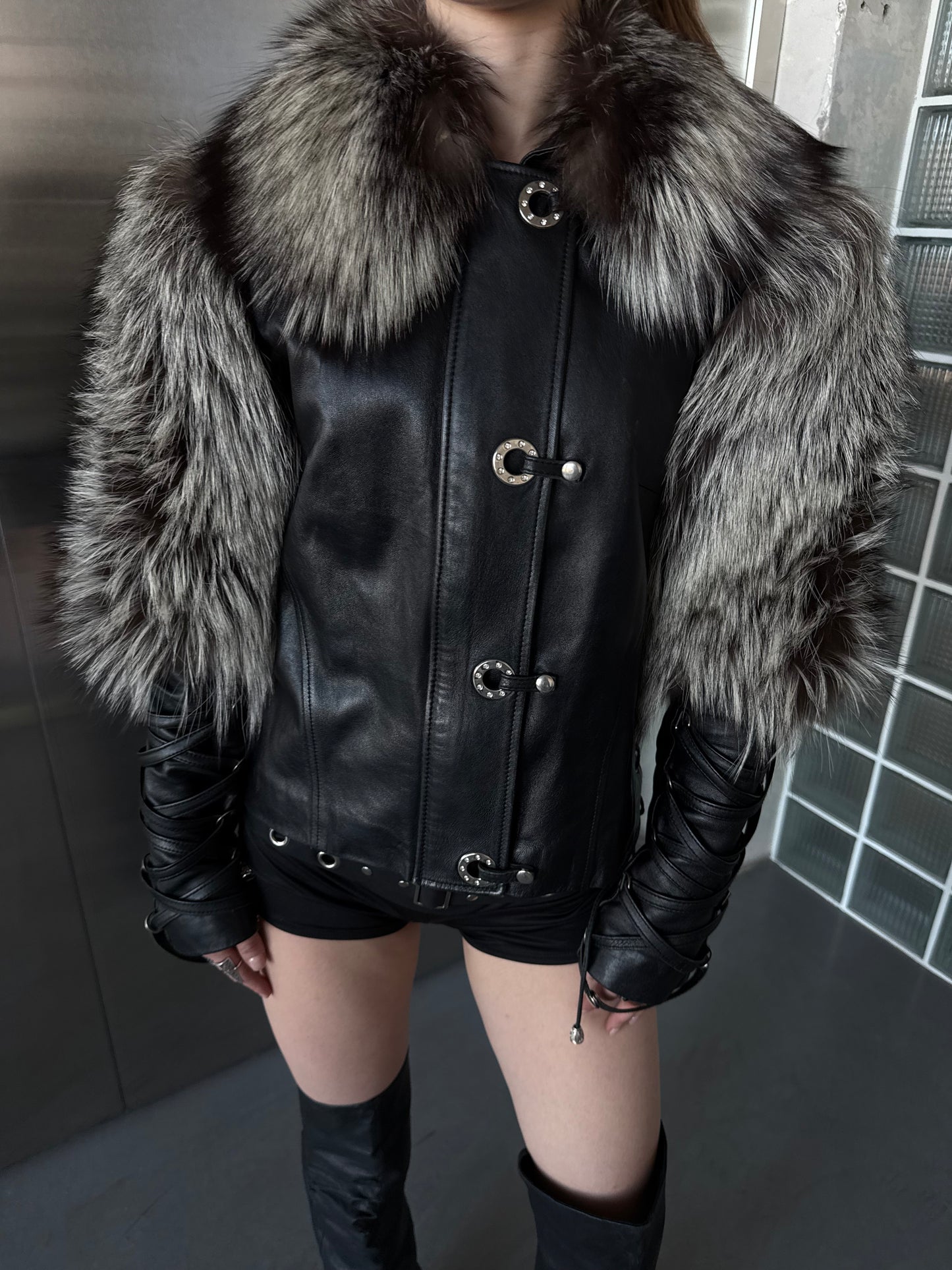 Vintage leather jacket TWINKLING GLOBAL