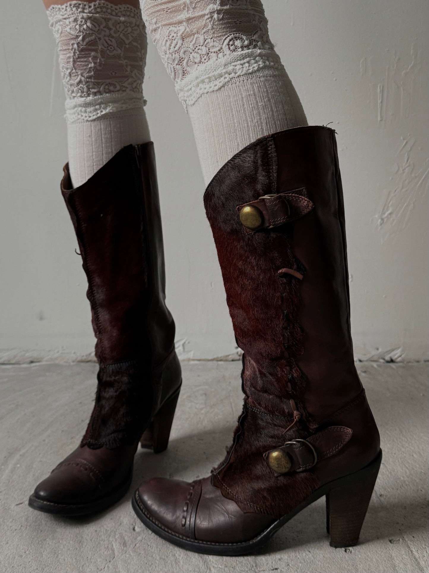 Vintage Italian leather cowboy boots TWINKLING GLOBAL