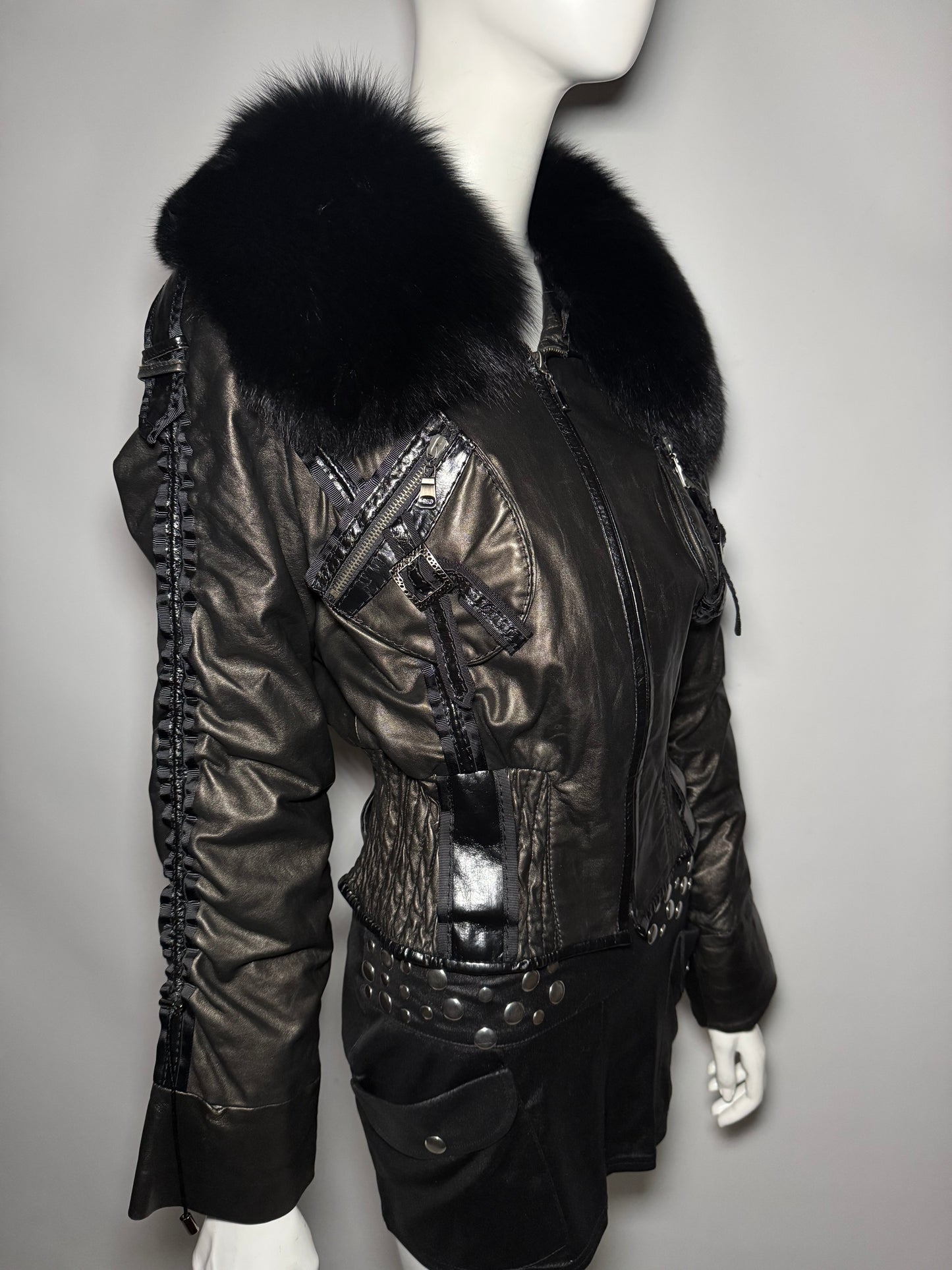 VINTAGE LEATHER JACKET TWINKLING GLOBAL