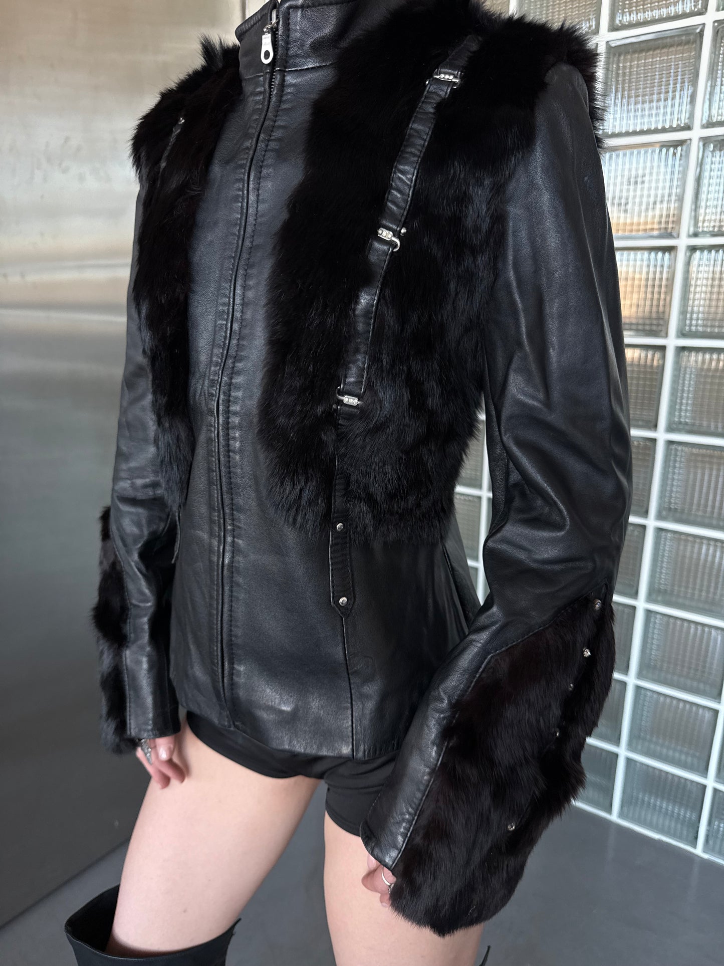 Vintage leather jacket TWINKLING GLOBAL