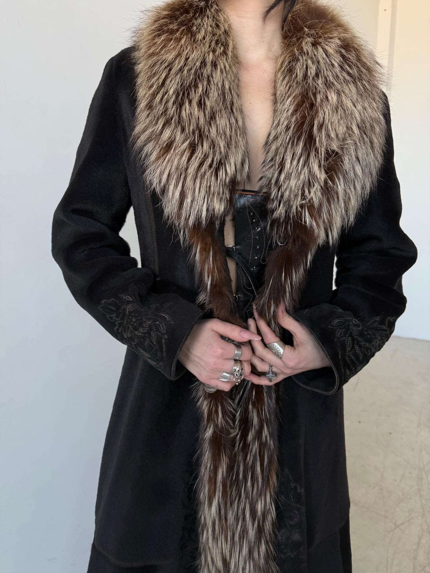 Vintage leather coat TWINKLING GLOBAL