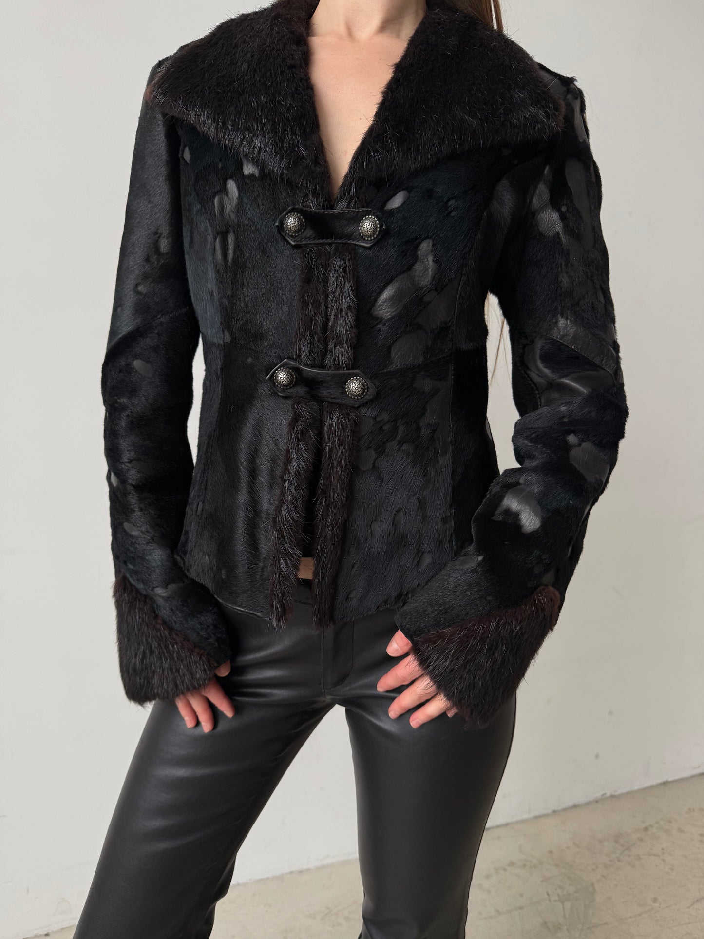 Vintage jacket black-blue mix TWINKLING GLOBAL