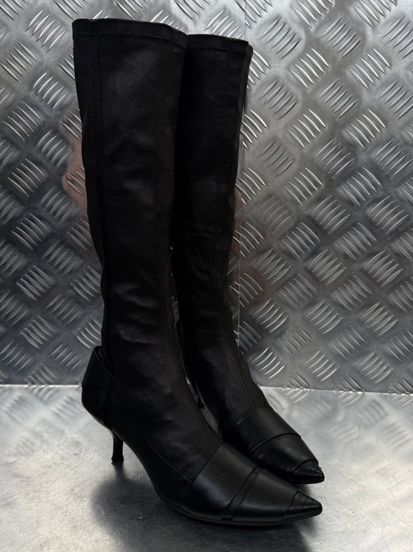 SHY Italian leather stiletto boots TWINKLING GLOBAL