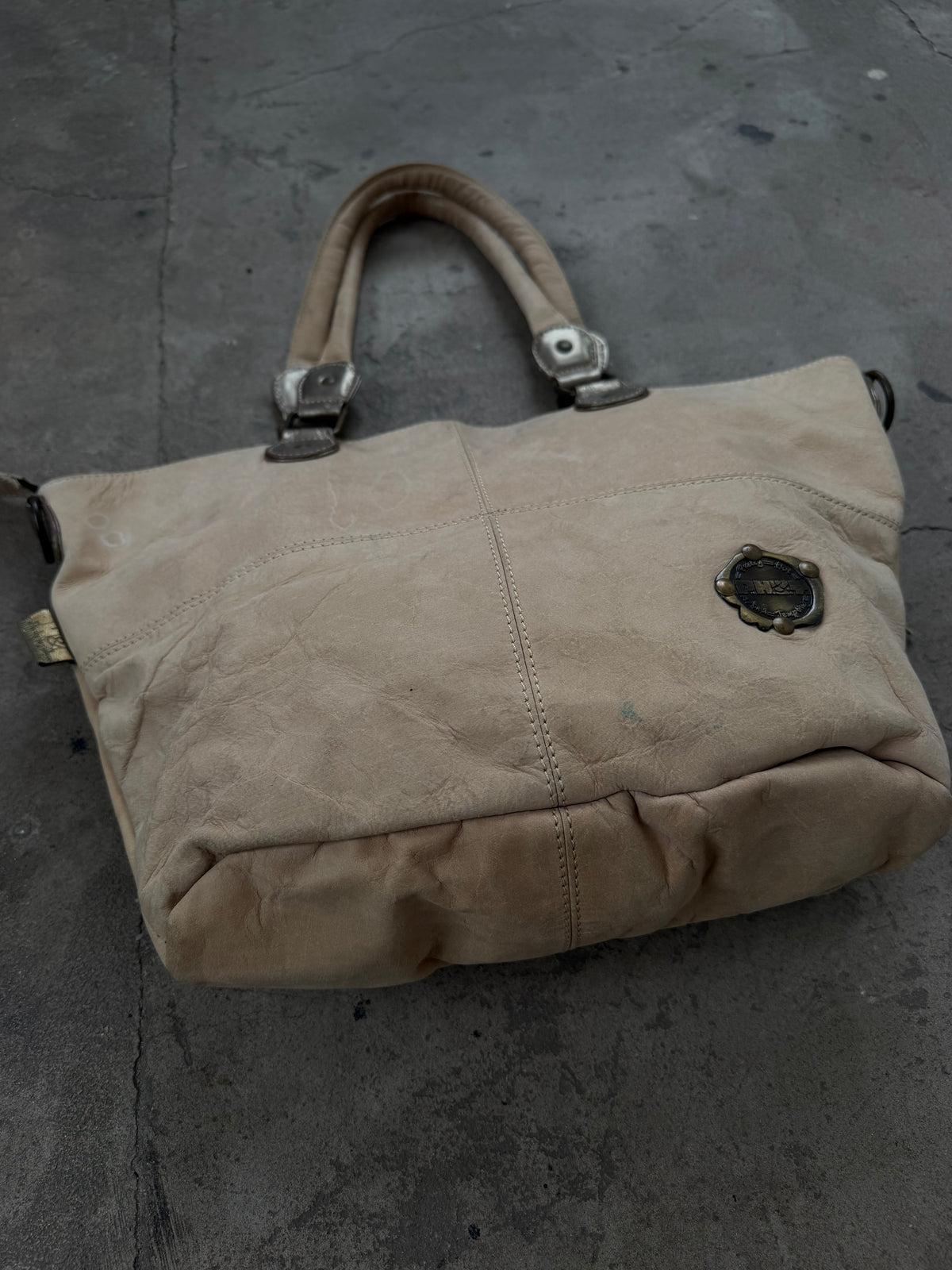 Vintage suede leather bag TWINKLING GLOBAL