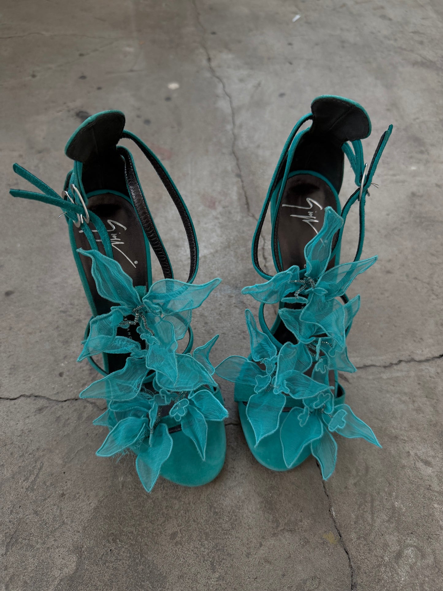 Vintage Giuseppe Zanotti floral heels TWINKLING GLOBAL
