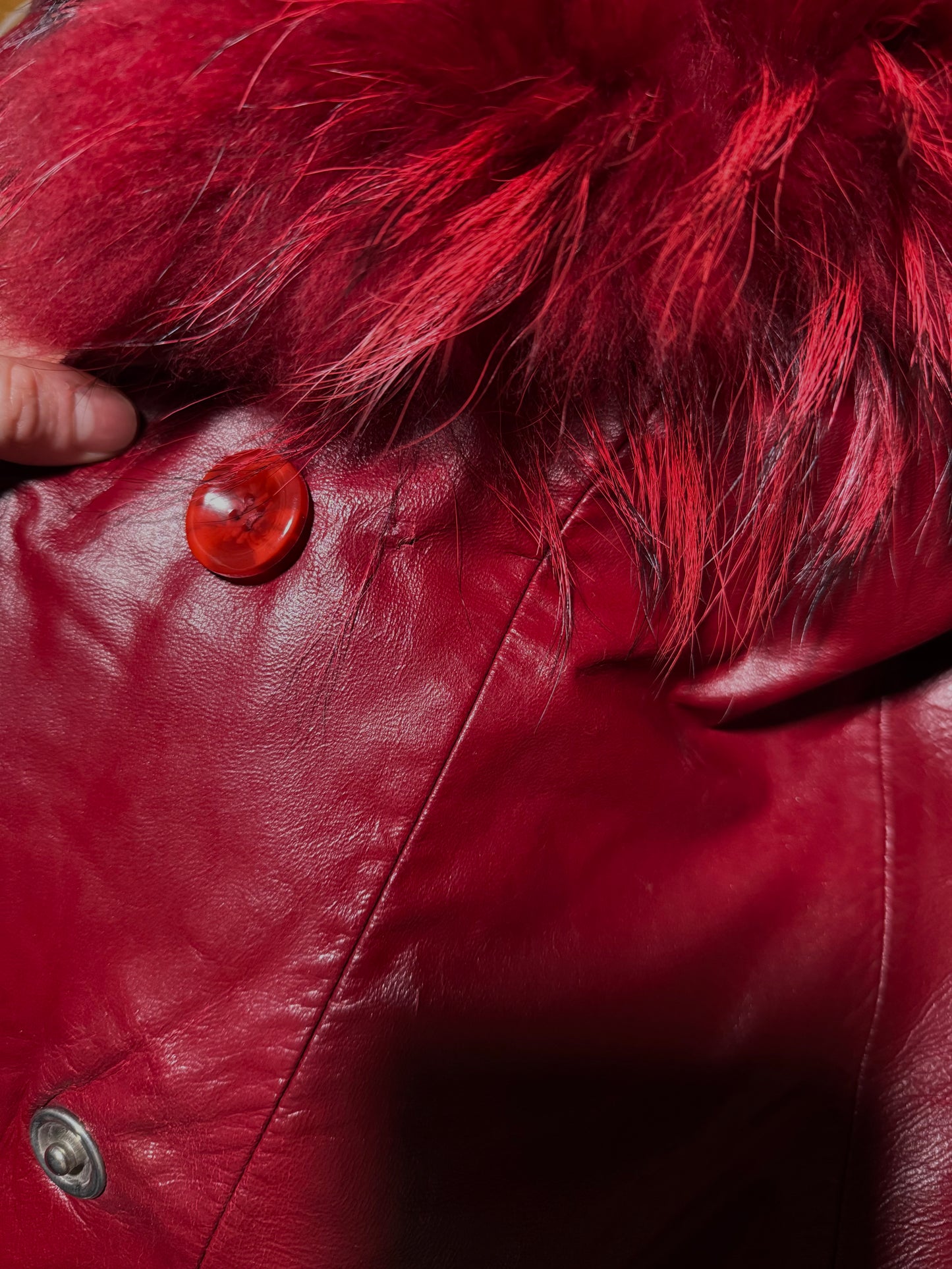 Vintage red leather jacket