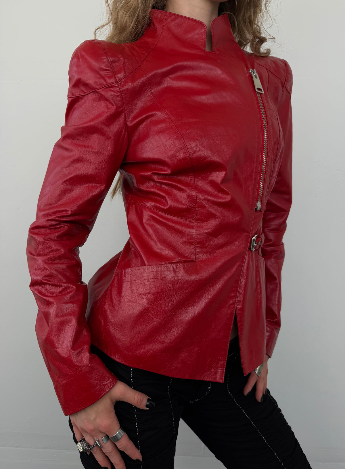 Vintage red leather jacket TWINKLING GLOBAL